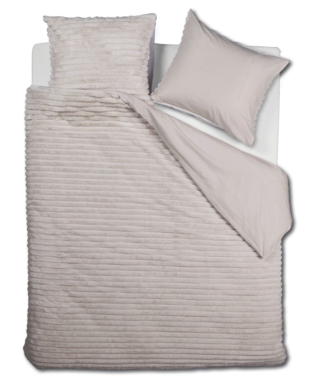 Rivièra Maison Furry Stripes - 200 x 200/220 cm - Gebroken wit
