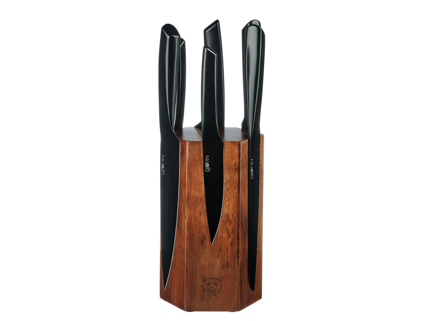 NUDE - Lot de 7 couteaux en inox noir
