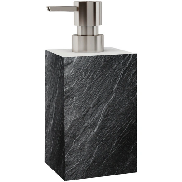 Bad-Accessoire-Set »Granit«, Schwarz, Rechteckig