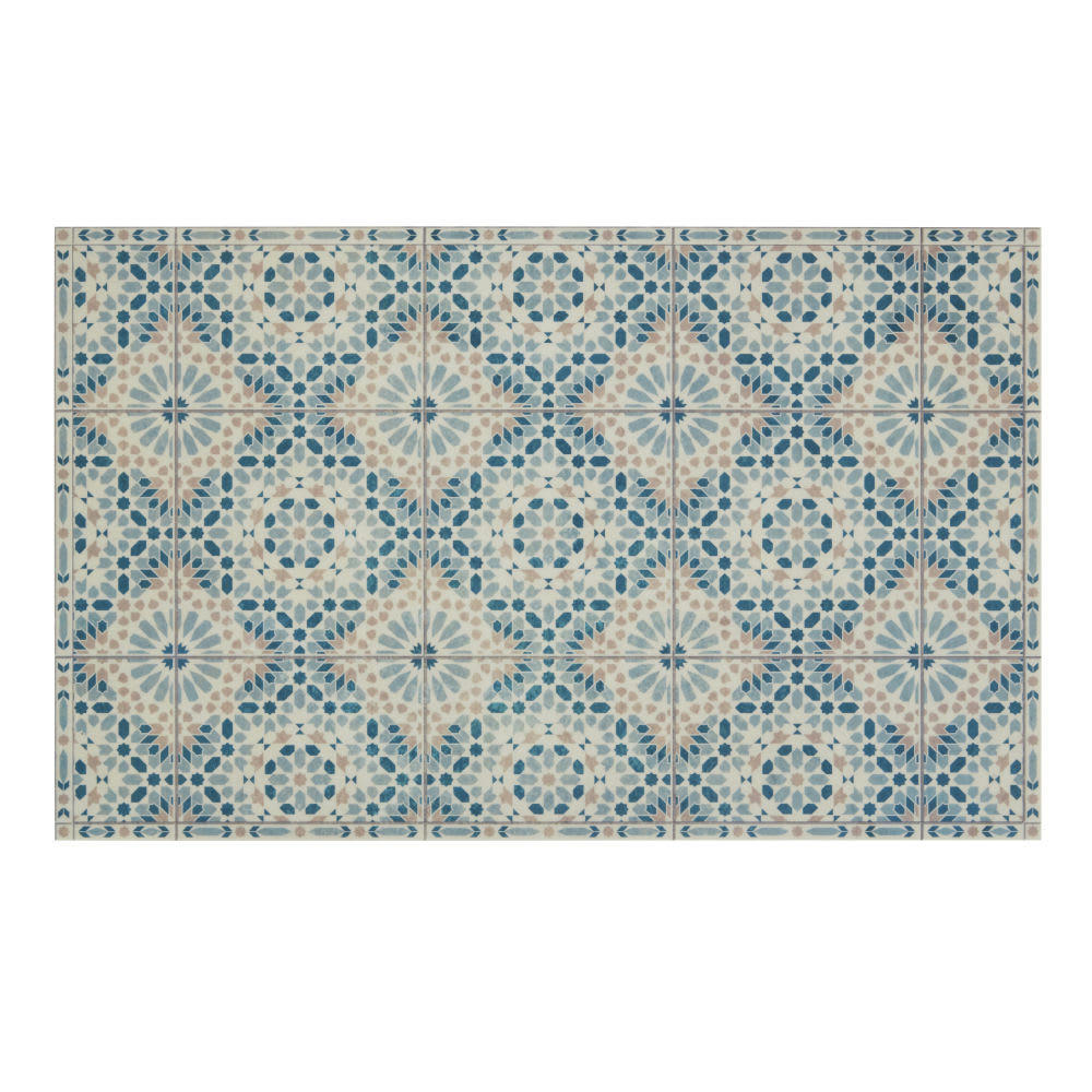 BAIRRO - Tapis en vinyle imprimé mosaïque vert, bleu et rose 50x80