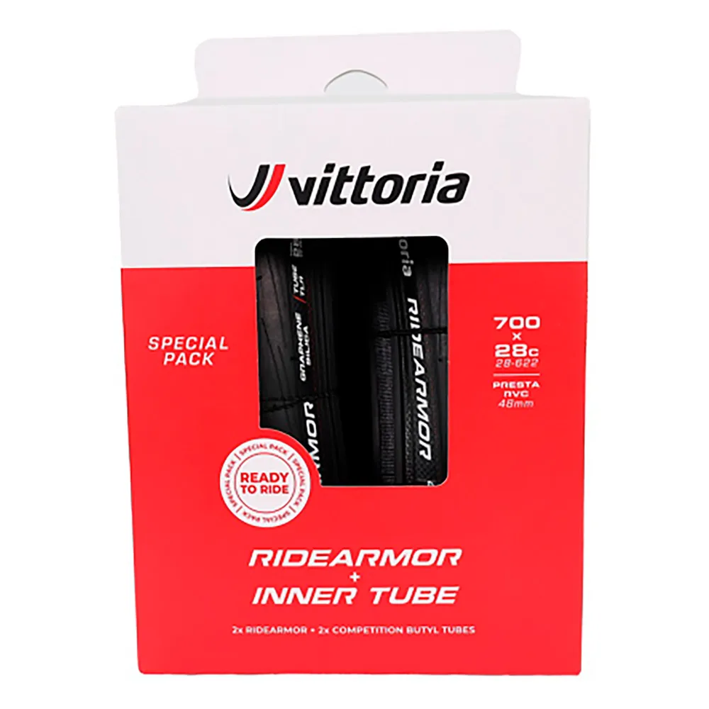 Vittoria 2x RideArmor Tubeless 700C x 28   2x Competition Tubes road tyre