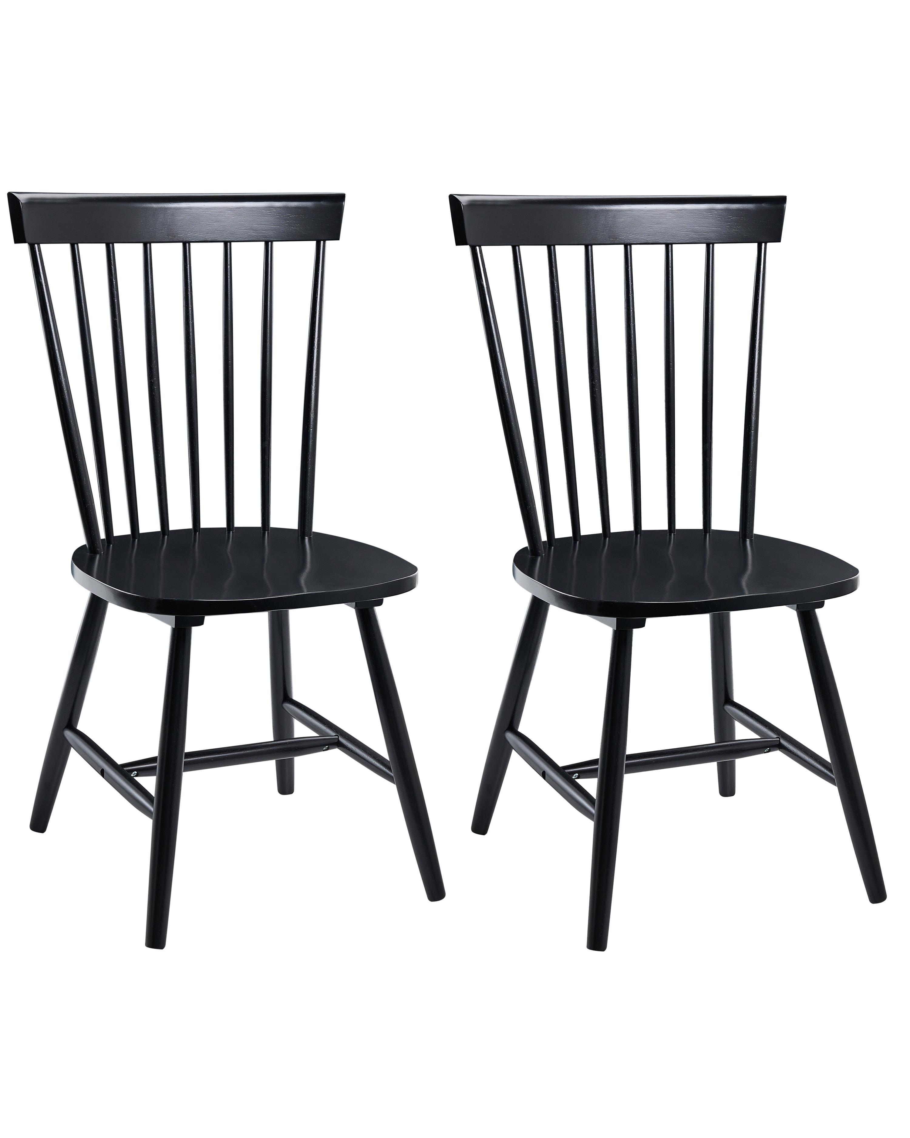 Set of 2 Dining Chairs BURGES Wood Black
