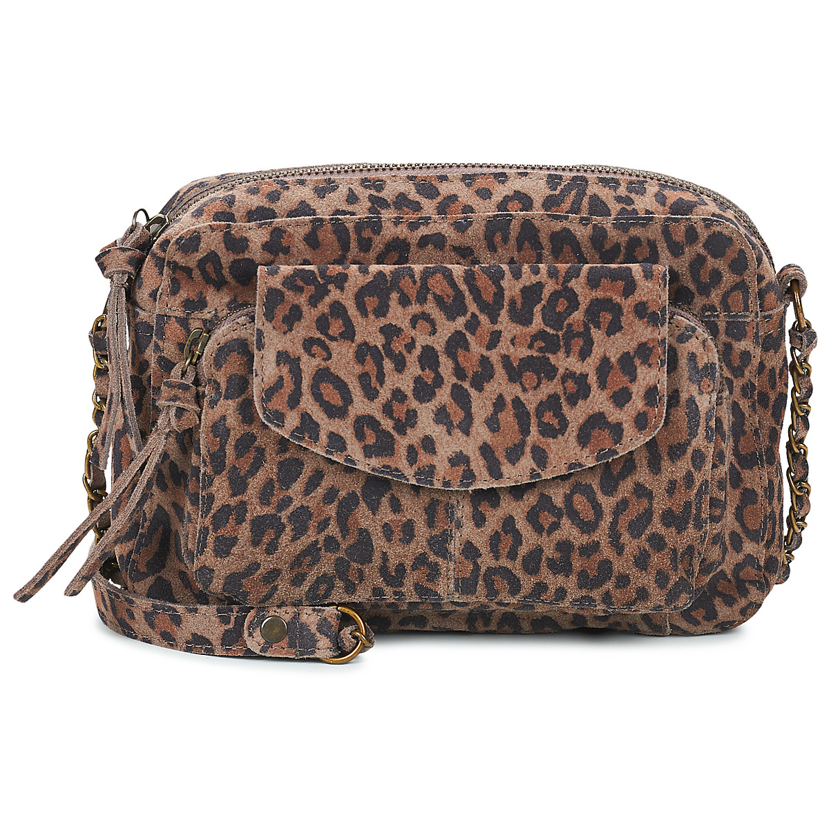 Pieces - PCNAINA LEATHER CROSS BODY - Leopard