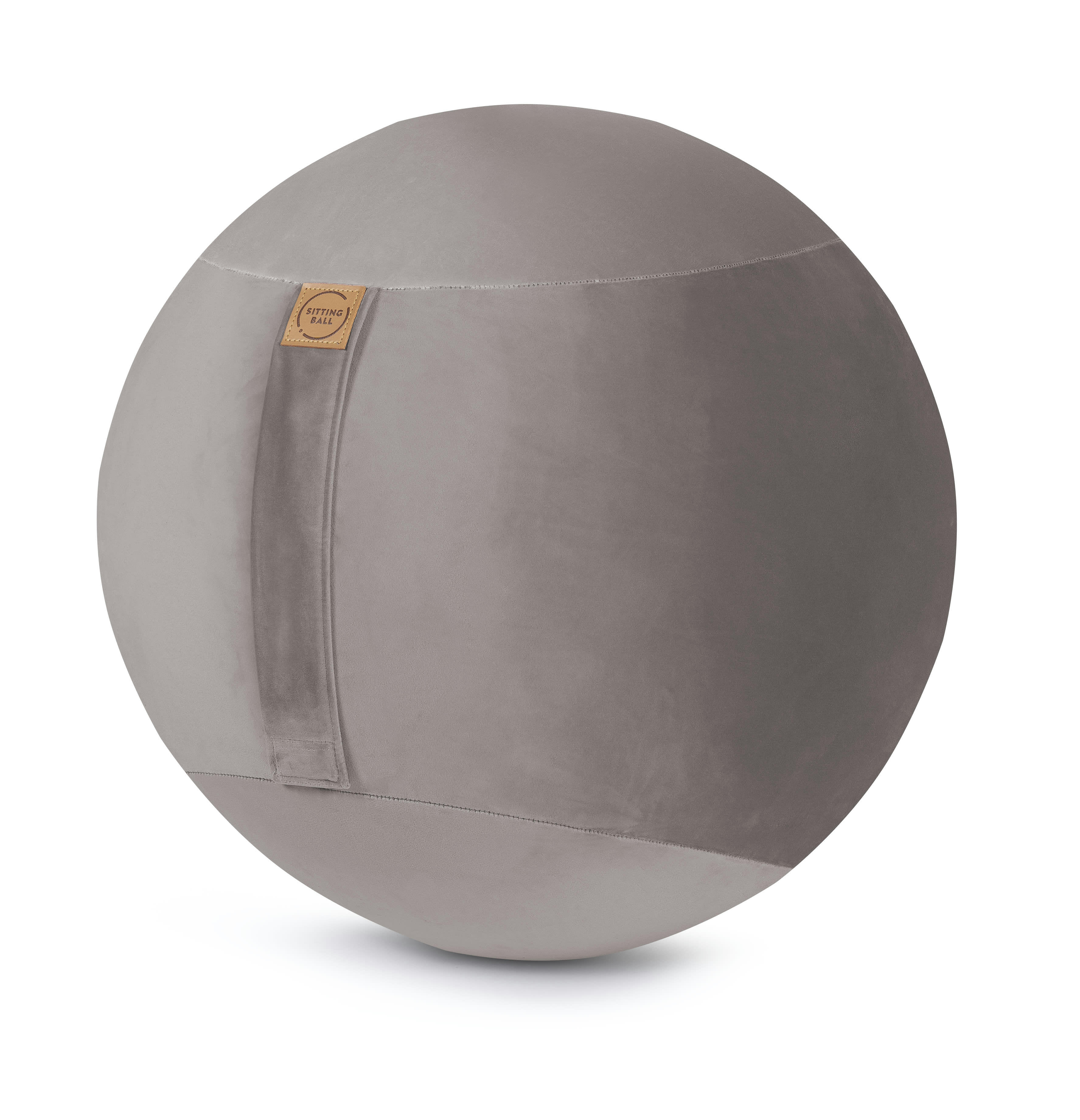 SAMT UNI - Balle d'assise avec poignée gris clair velours D65
