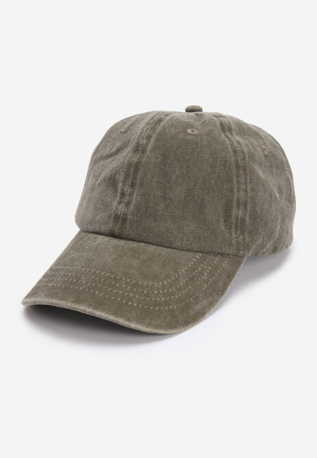 Mens Khaki Wash Cotton Baseball Cap