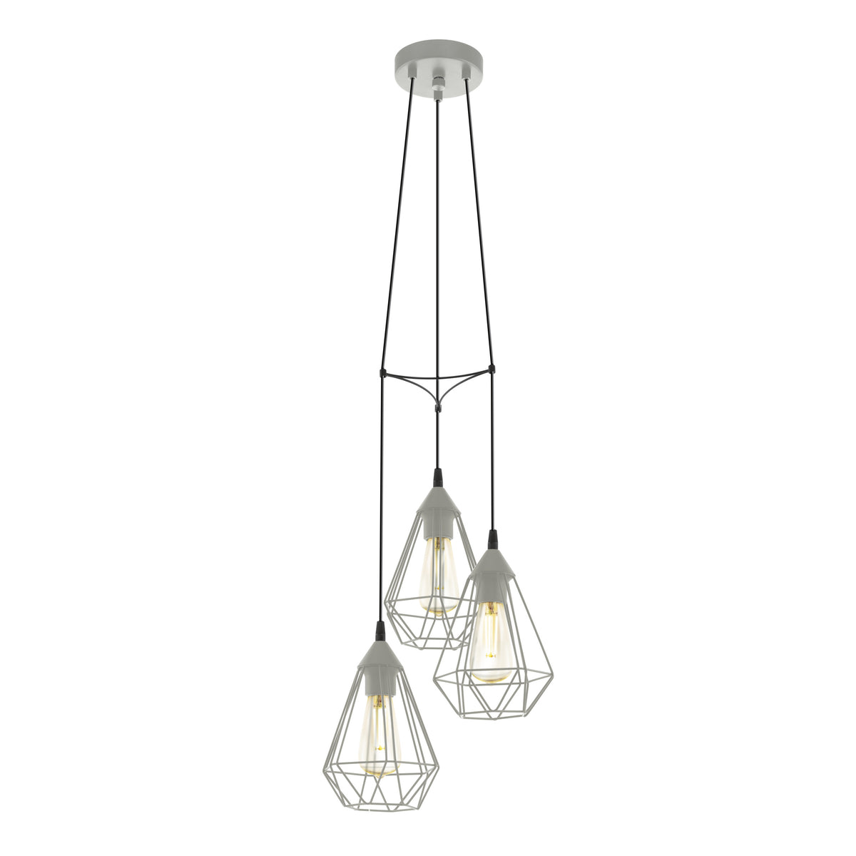 EGLO hanglamp Tarbes - 3xe27 - ø 31 cm - grijs