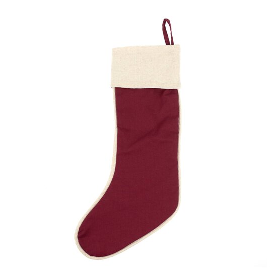 Large Red Fabric Christmas Stocking