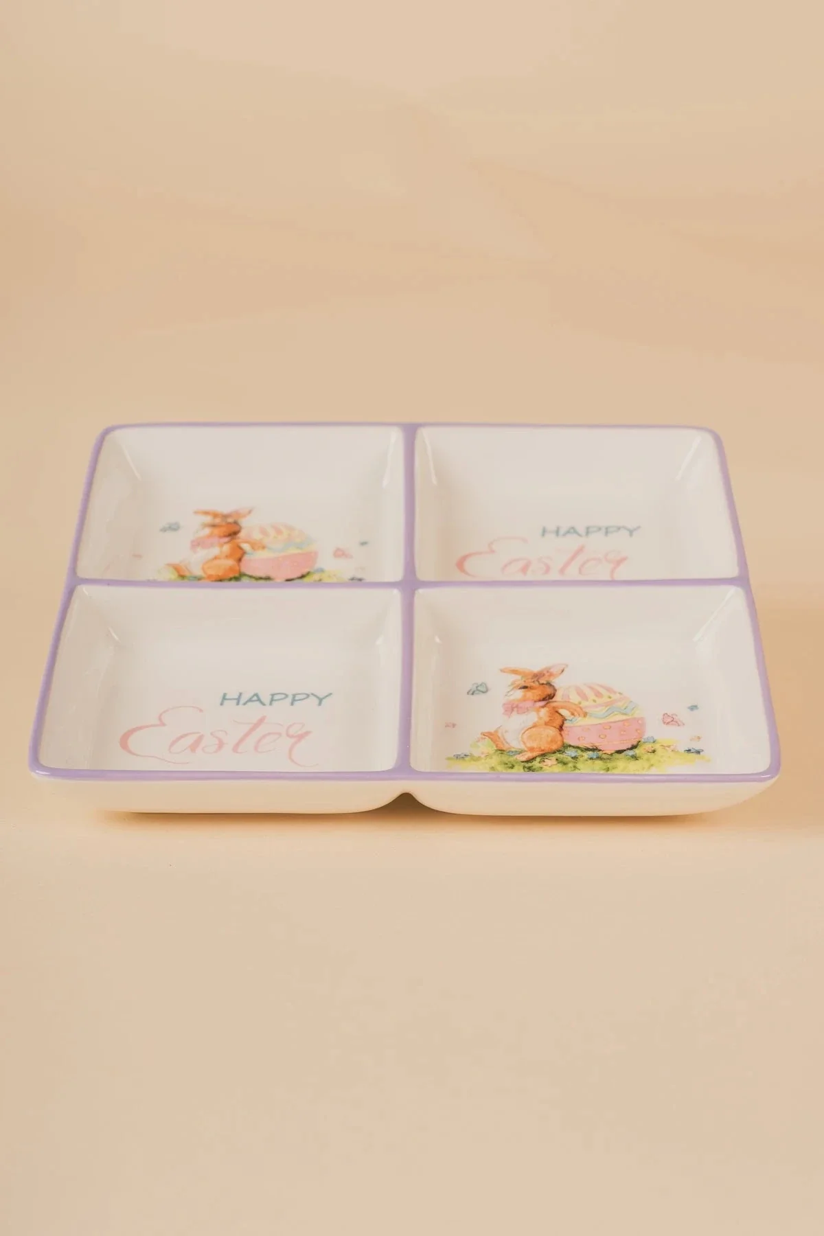 4 Sections Easter Bunny Plate