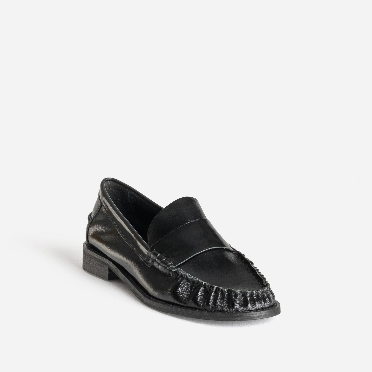 Mocassin noir cuir souple