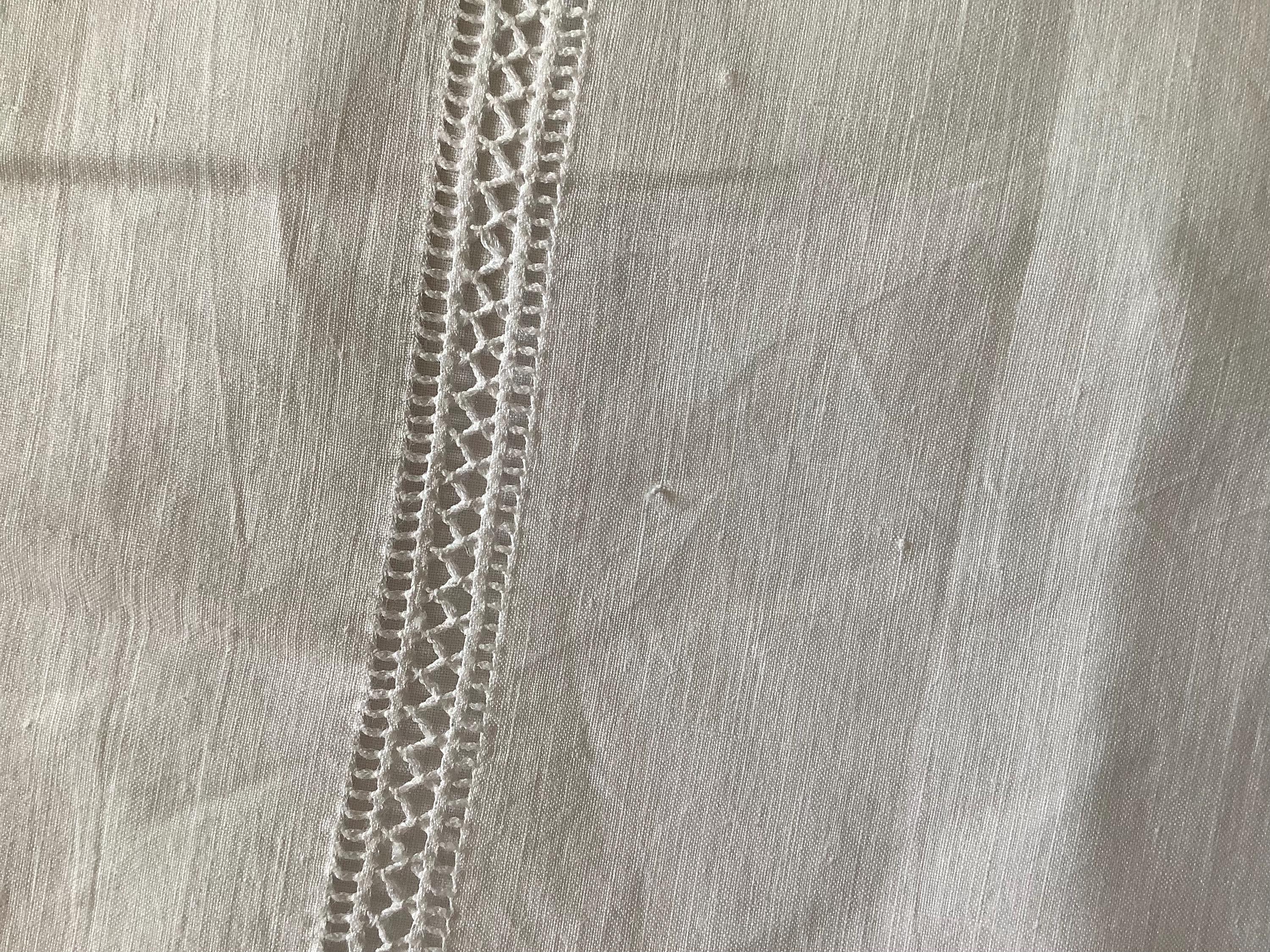 Lovely Simple Large French Pure Linen Pillow Sham Hand Needlework