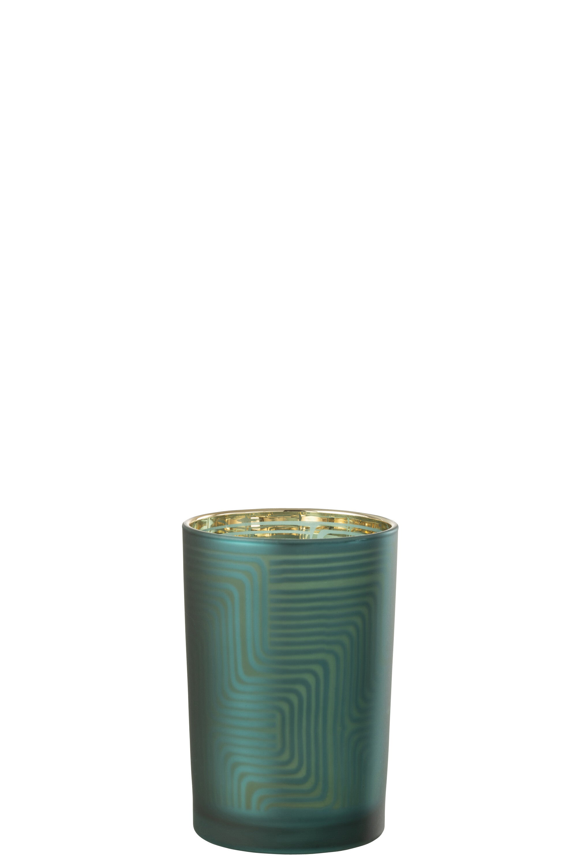 J-Line windlicht Zigzag - glas - groen - large