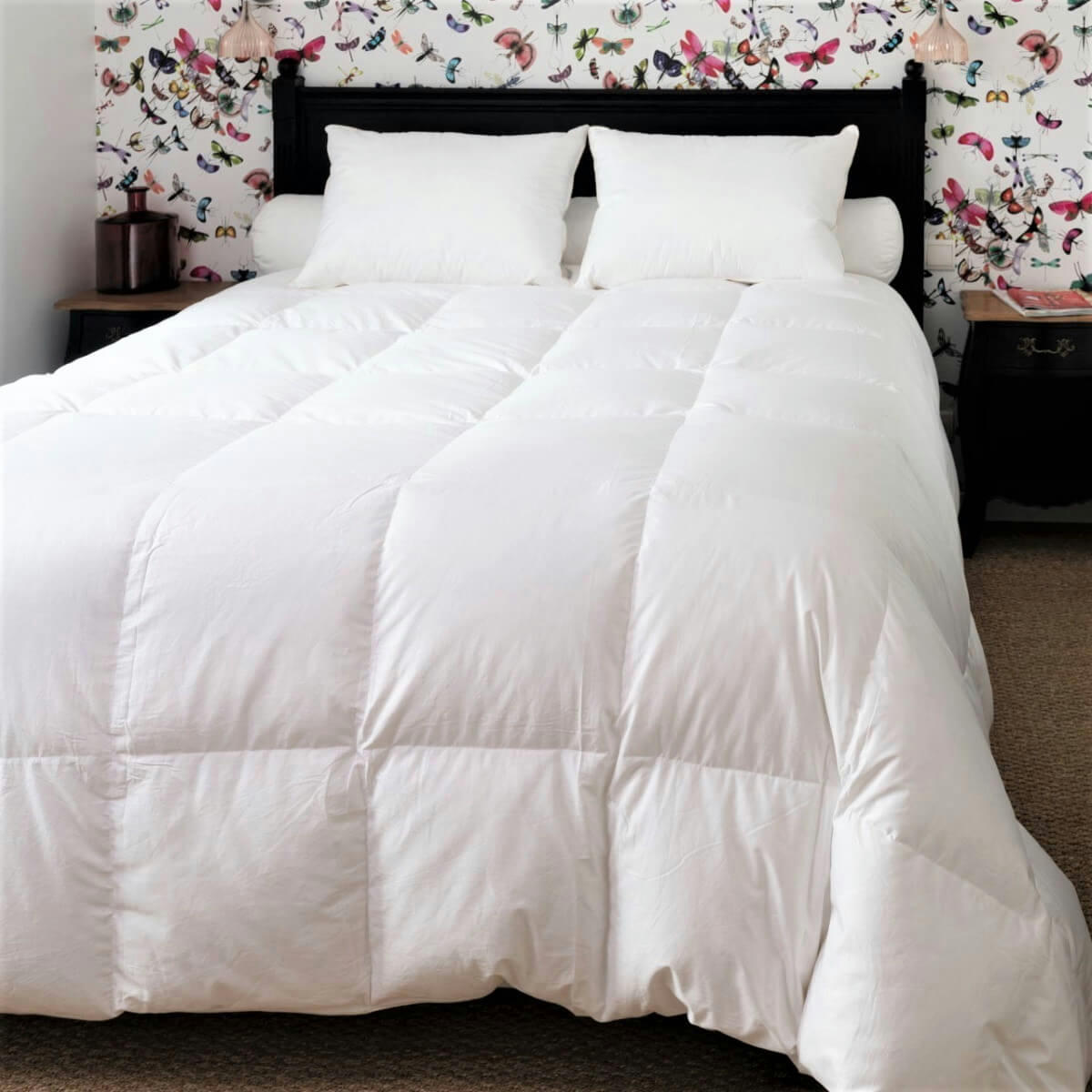 COUPLE - Couette naturelle bi-thermique duvet et coton bio king size 300x250 cm