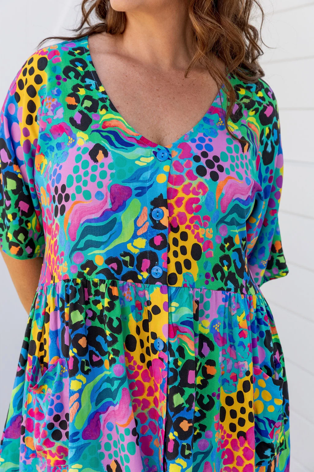 Disco Dress in Electric Leopard by Kasey Rainbow