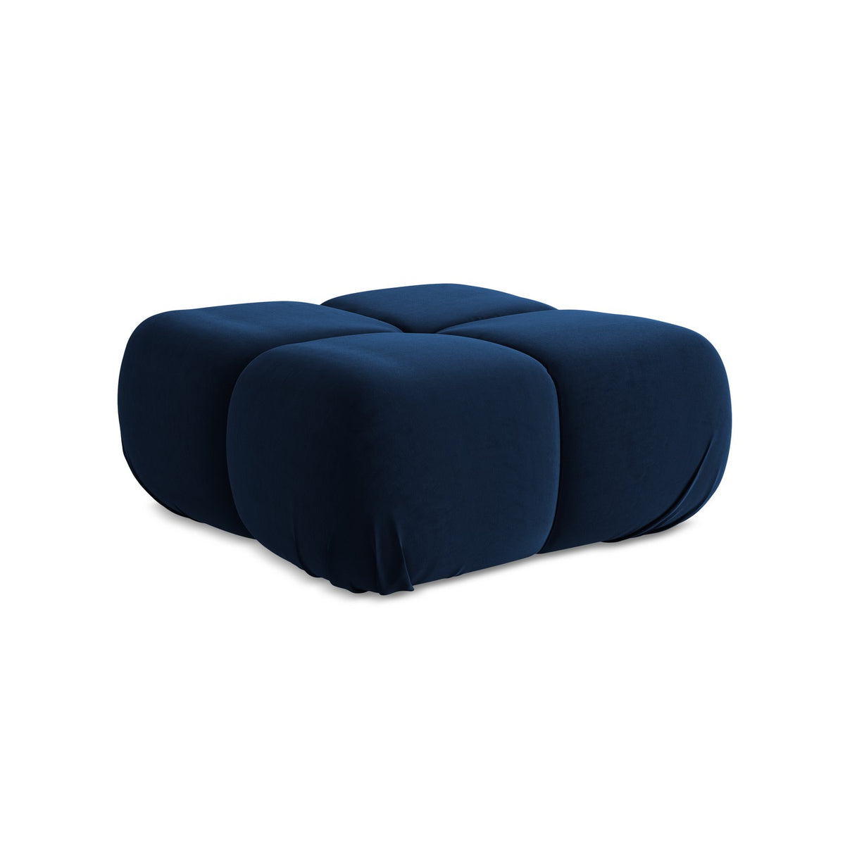 LaMiaSofa Poef Sanremo - velours - koningsblauw - 95x95x41