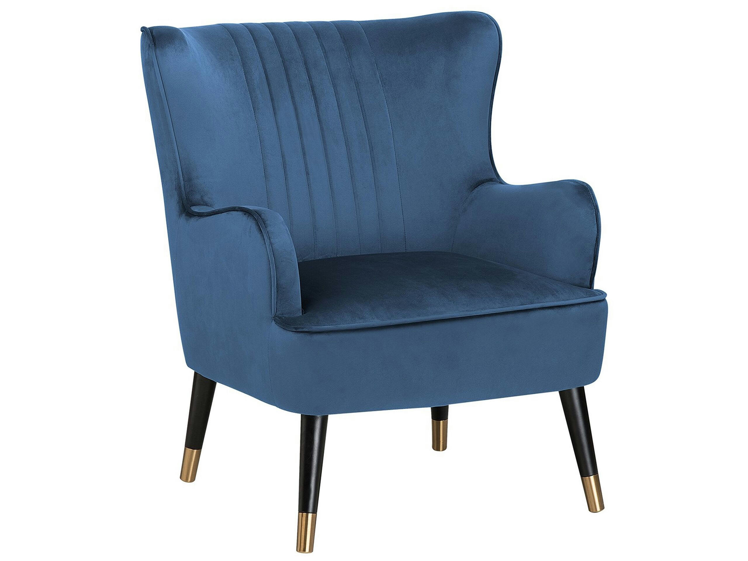 VARBERG - Fauteuil en velours bleu