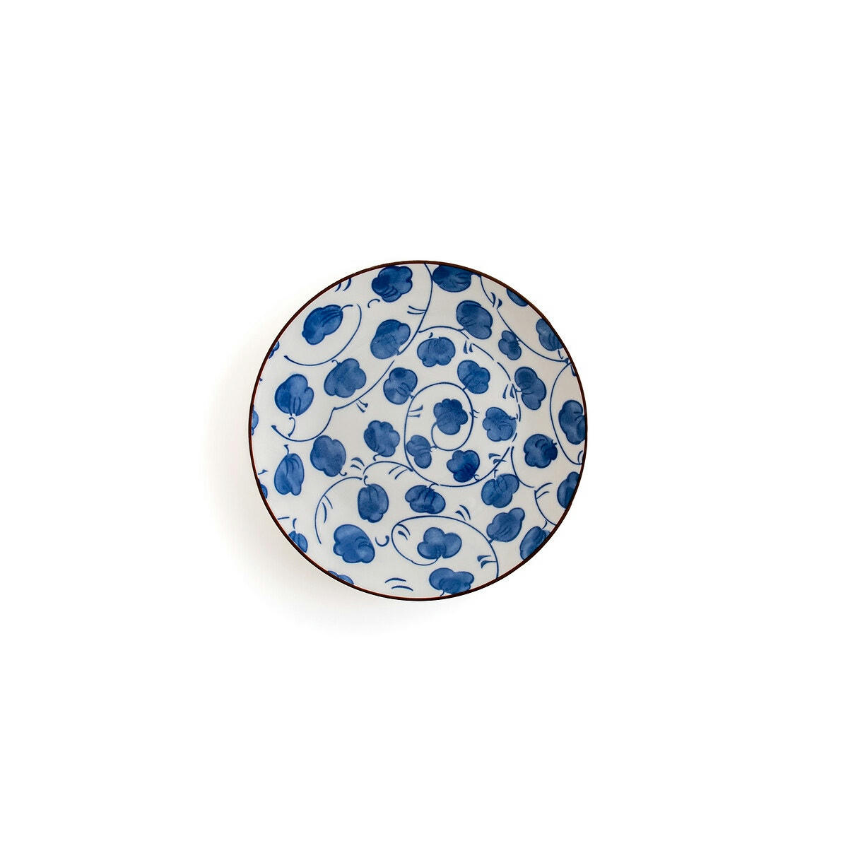 Lot de 4 assiettes à dessert motif fleurs, Rowl