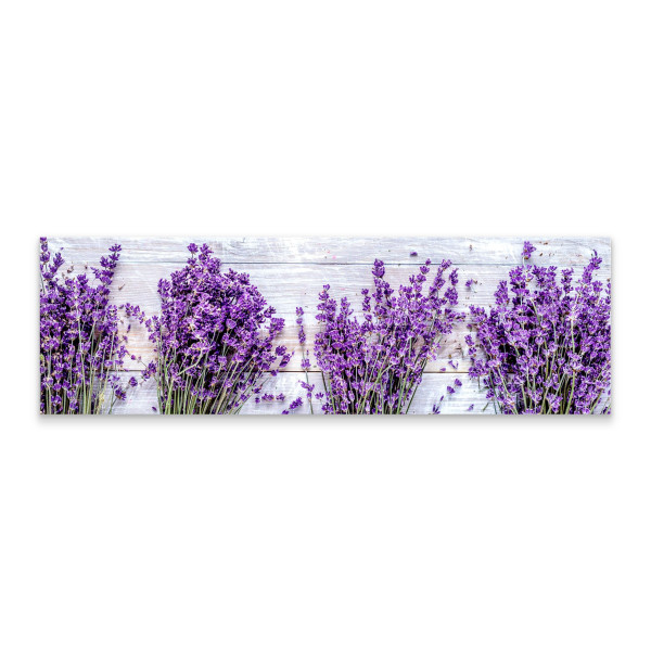 Obraz Panoramiczny Lawenda Na Tle Desek 145x45cm