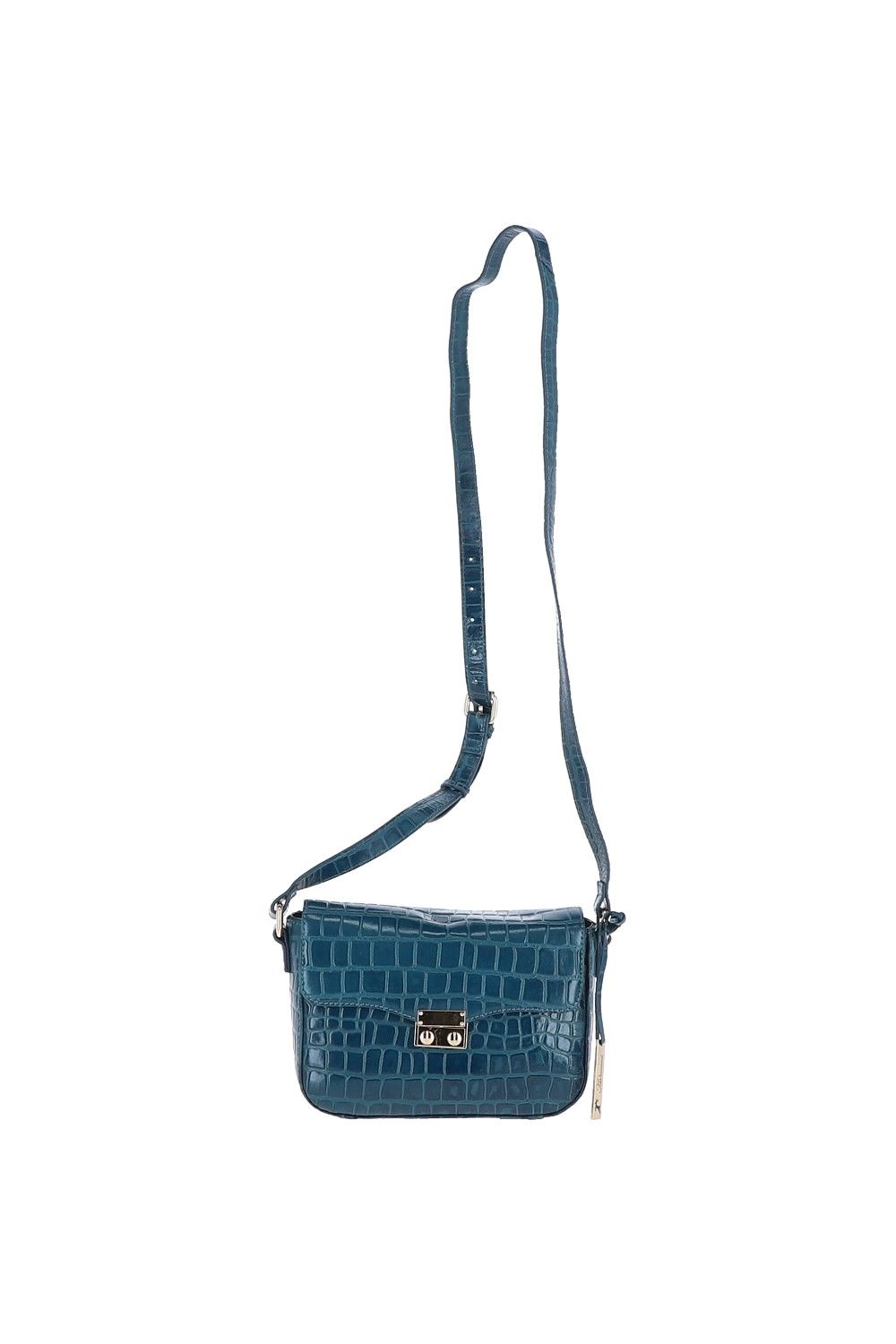 Ashwood Leather Elegance' Croc Embossed Leather Cross Body Bag