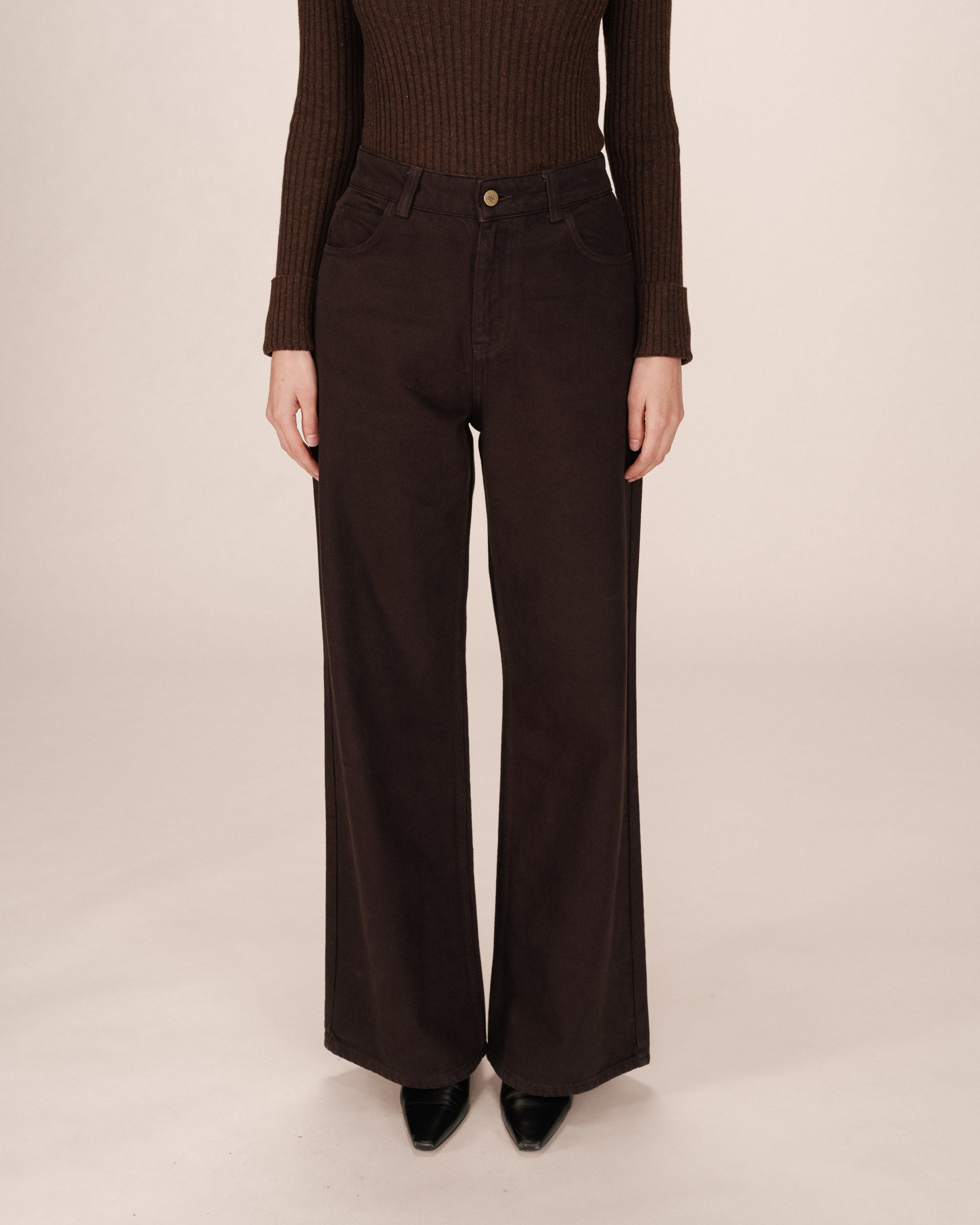 Jean large chocolat James