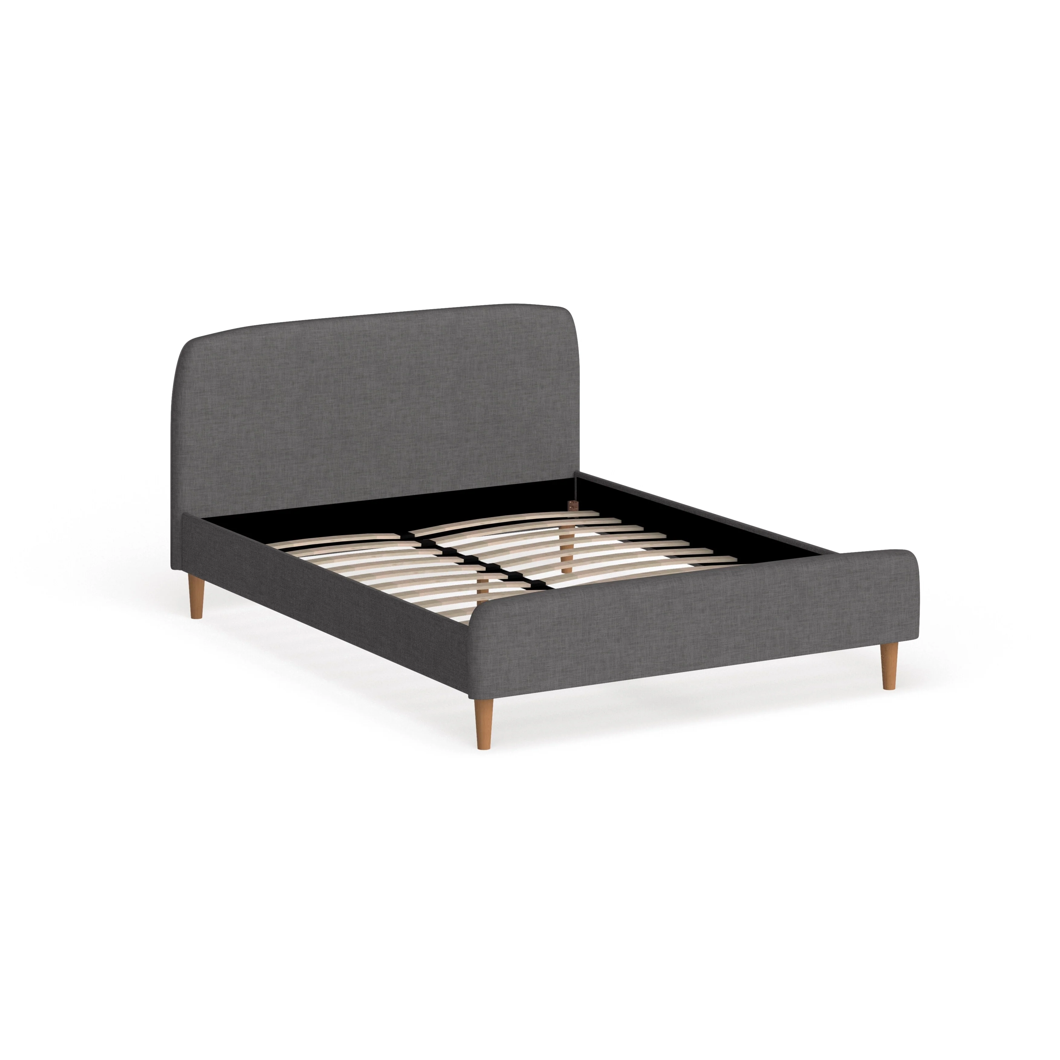 Mid-Century Fabric Upholstered Platform Bed by Baxton Studio