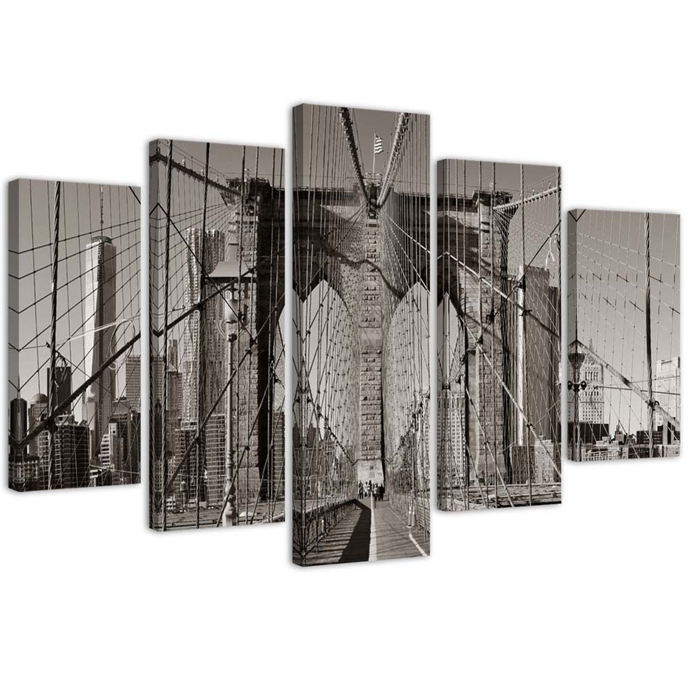 Feeby Obraz 5 częściowy na płótnie Brooklyn Bridge 100x70