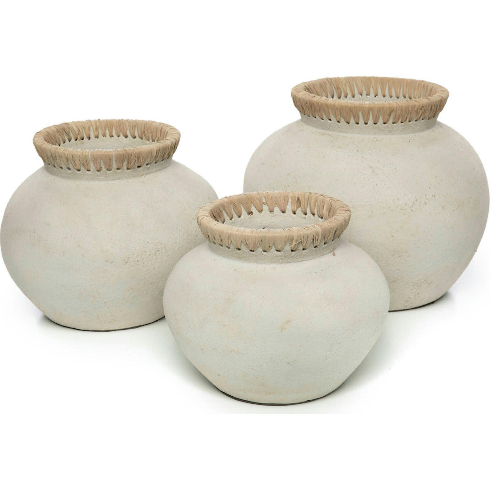 BALI BAZAR - Vase Raphia Gris