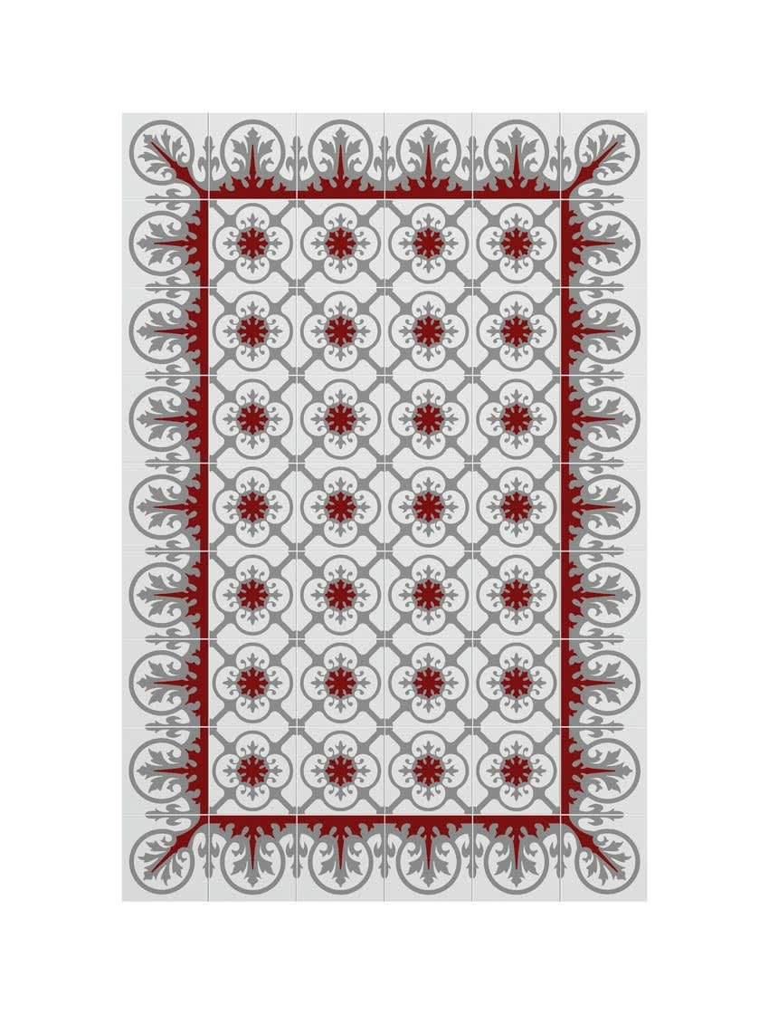 BARCELONE - Tapis en vinyle Aribau gris 120x180