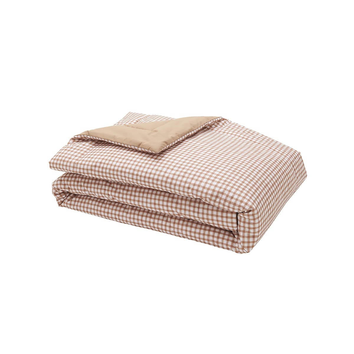 VICHY - Edredon en percale de coton beige dune 130x200