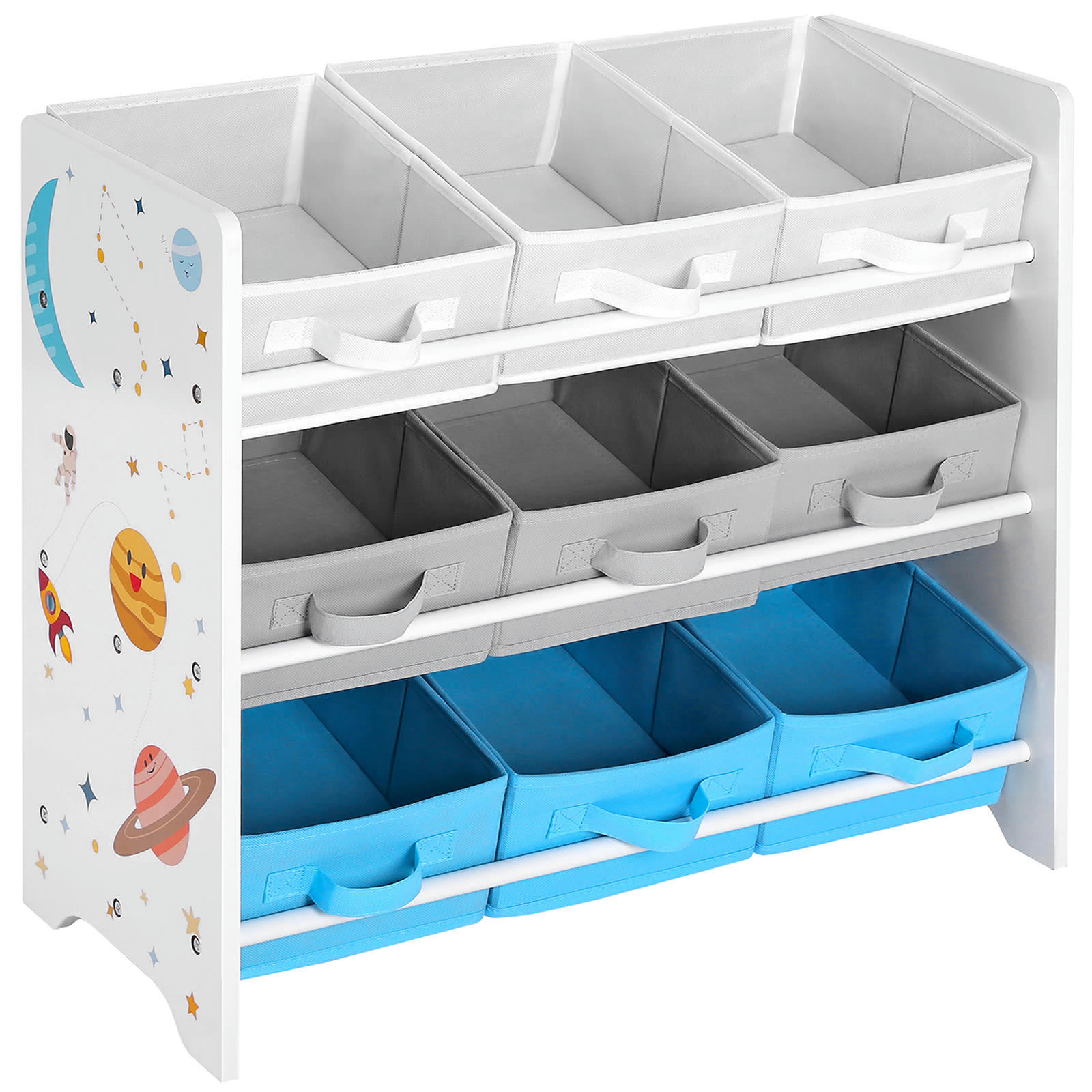 - Étagère de rangement enfant effet bois blanc