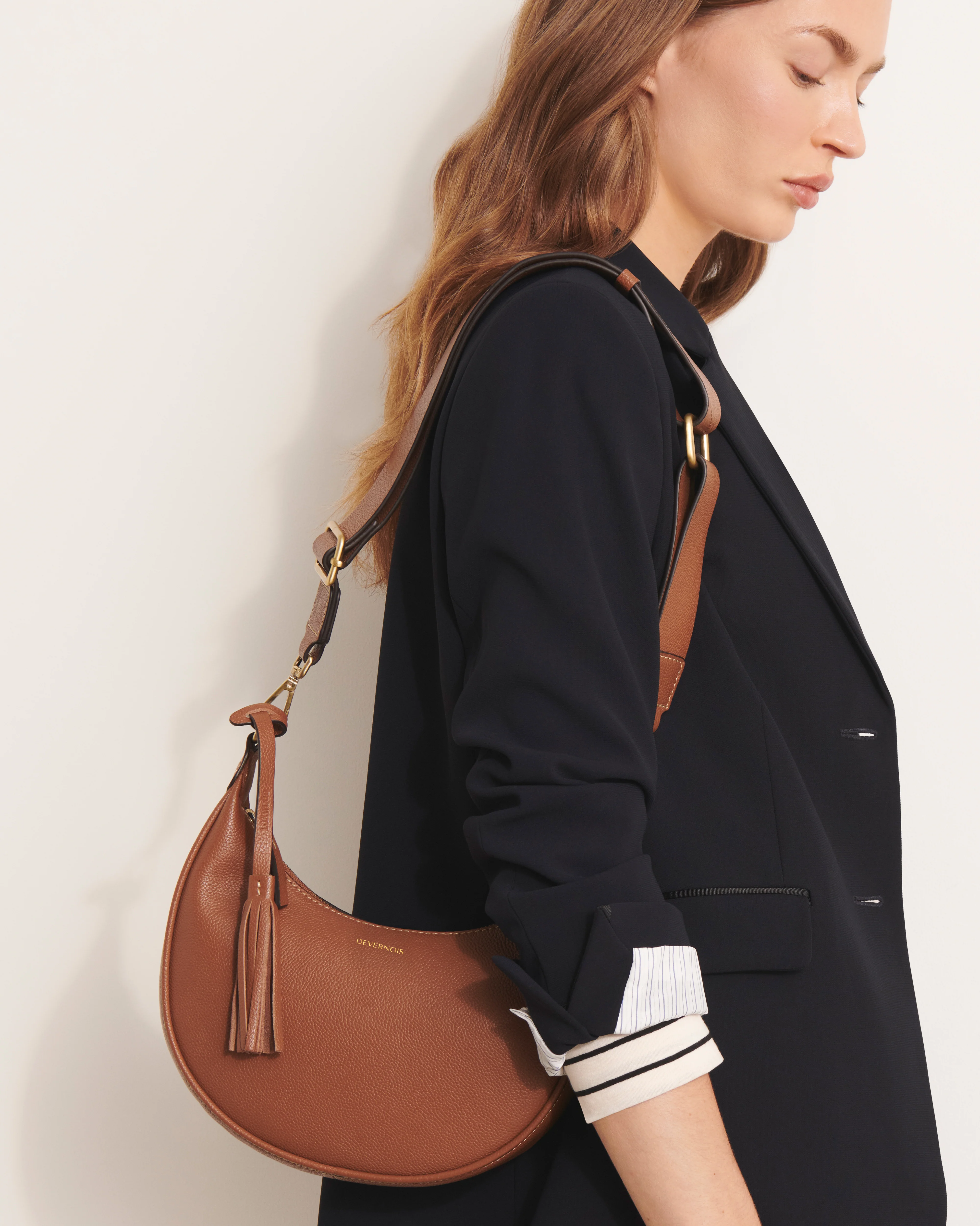 Sac marron demi-lune SACLUNE/13088/056