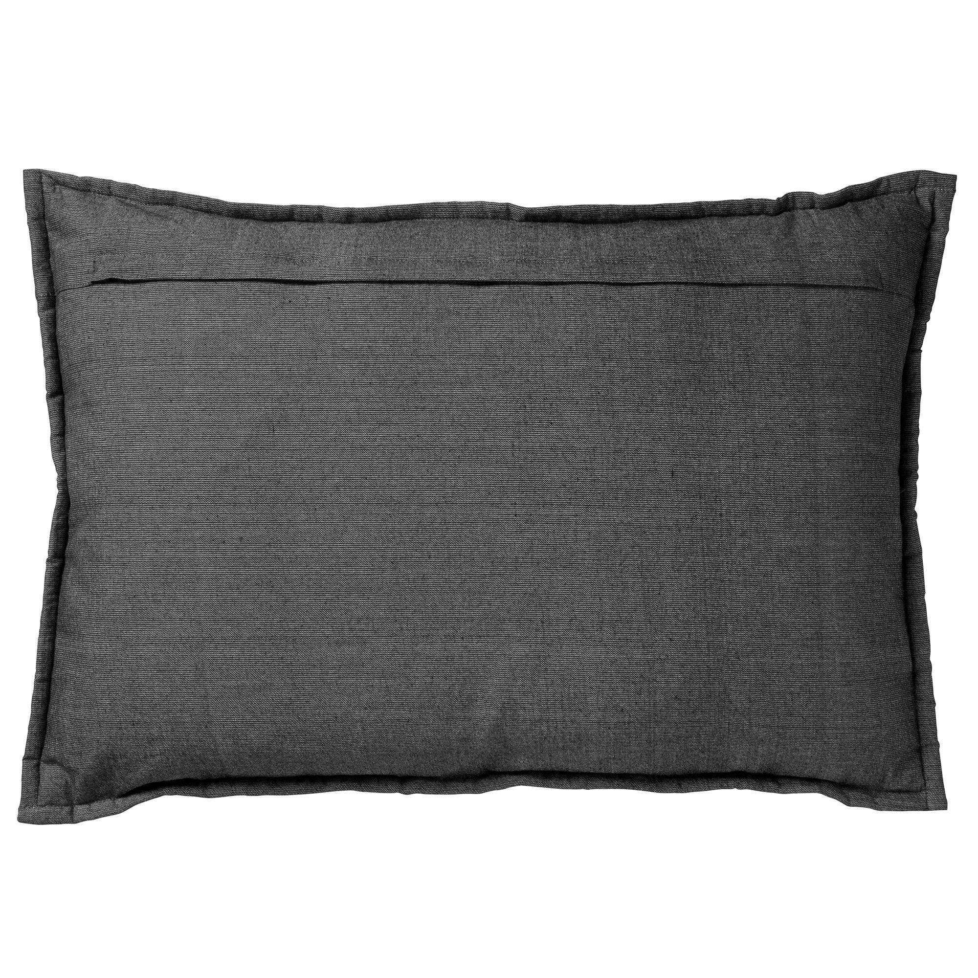 LINA - Coussin - gris en coton 40x60 cm avec un motif à carreaux