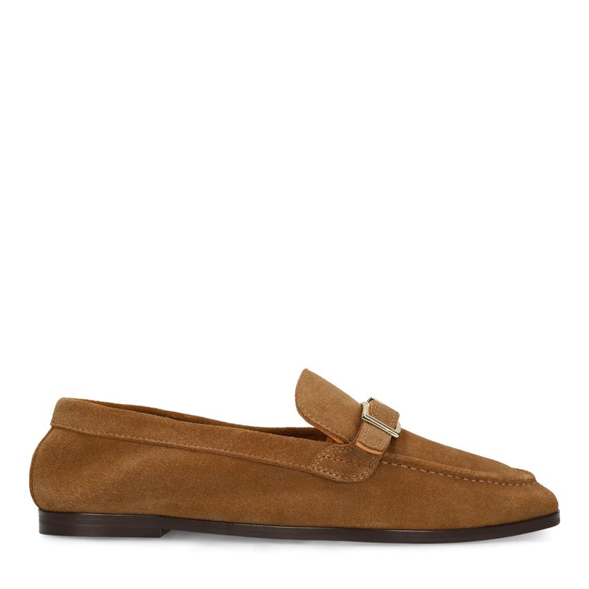 Manfield Cognac suède loafers