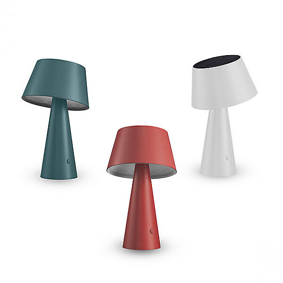 Lampe de table sans Fil TiziaRechargeable USB-C ou Solaire Autonomie 8h Intensité Variable