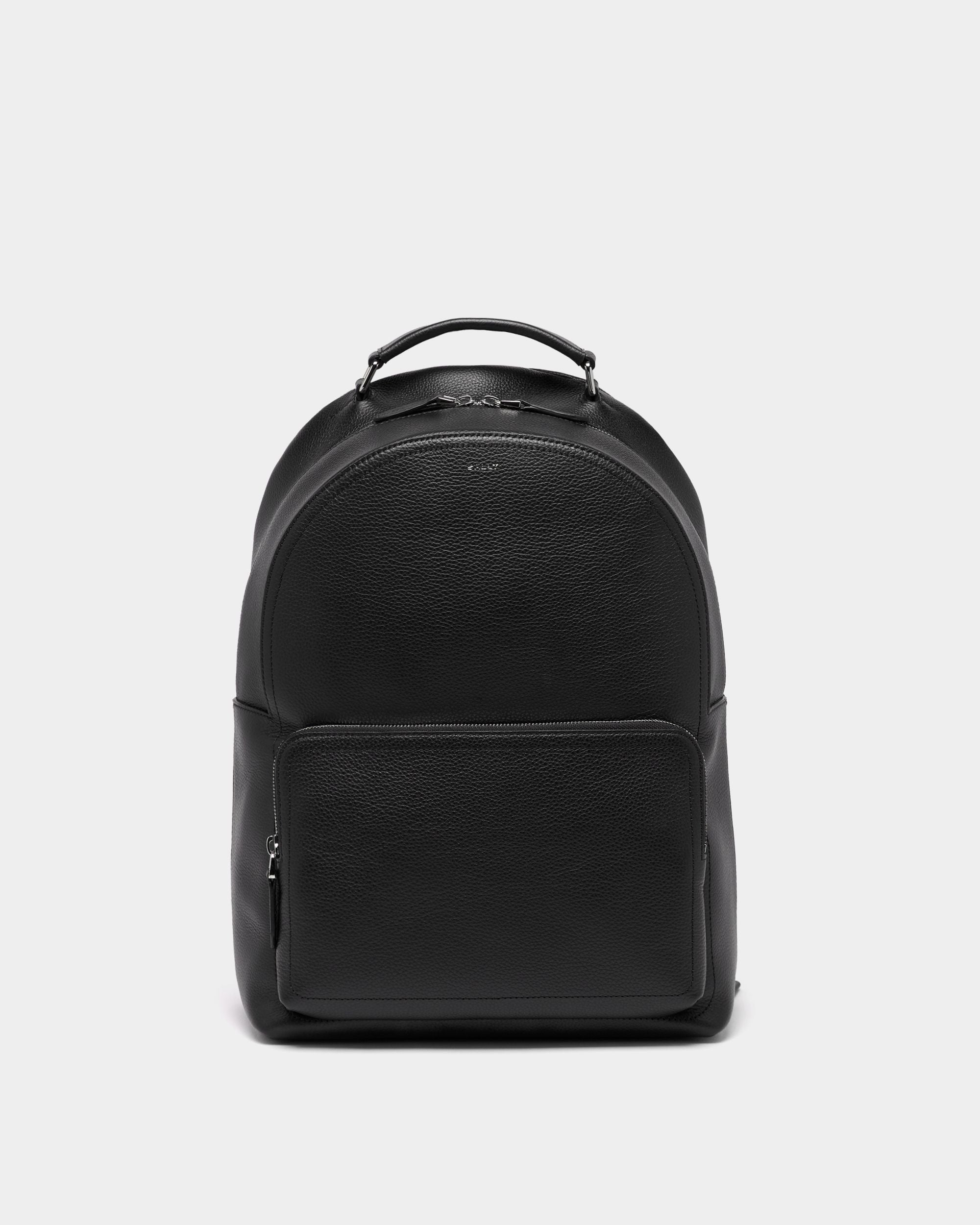 Capitol Rucksack aus genarbtem Leder in Schwarz