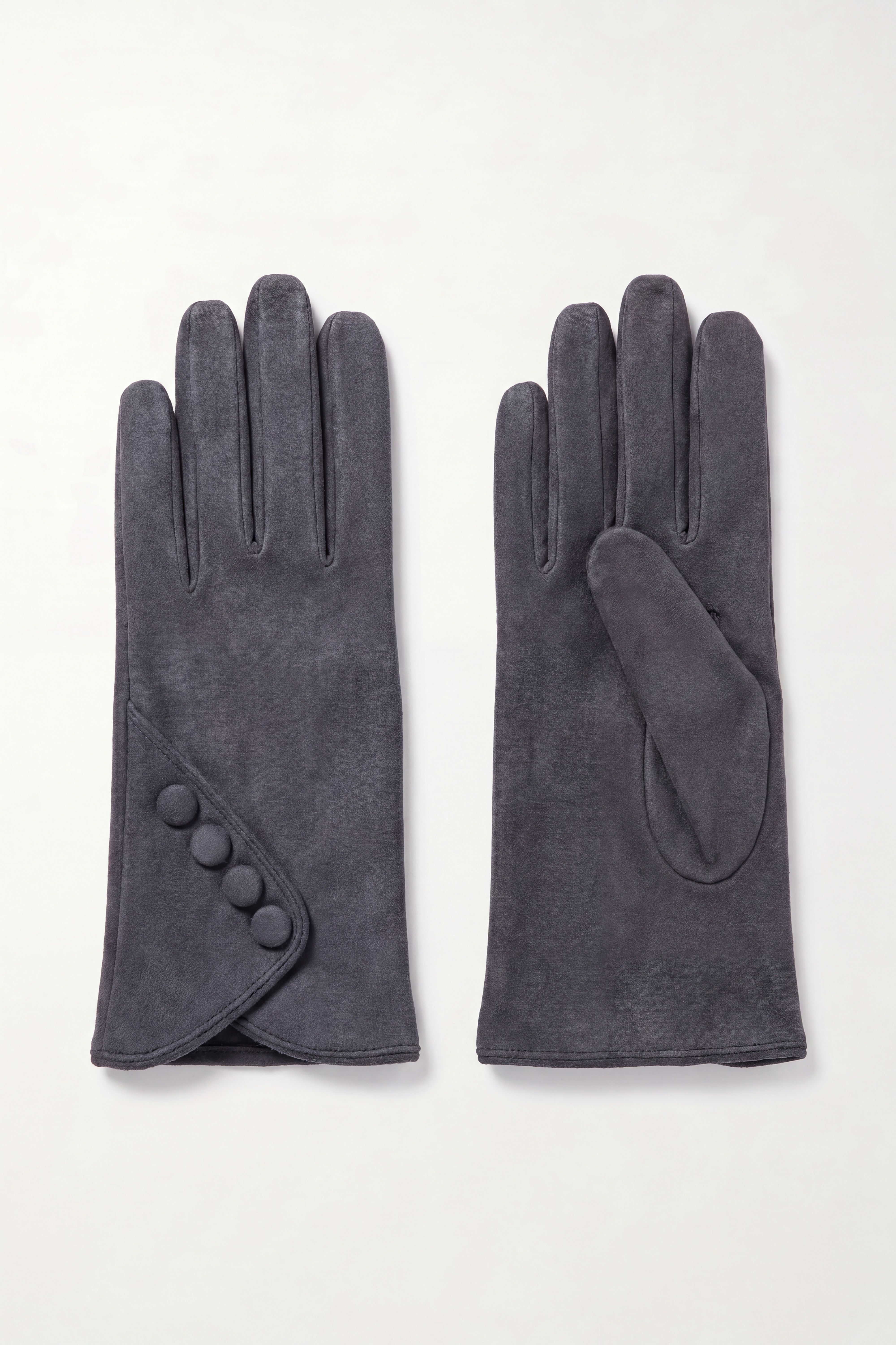 Vellin Touchscreen Soft-Touch Gloves with Vintage Button Cuff