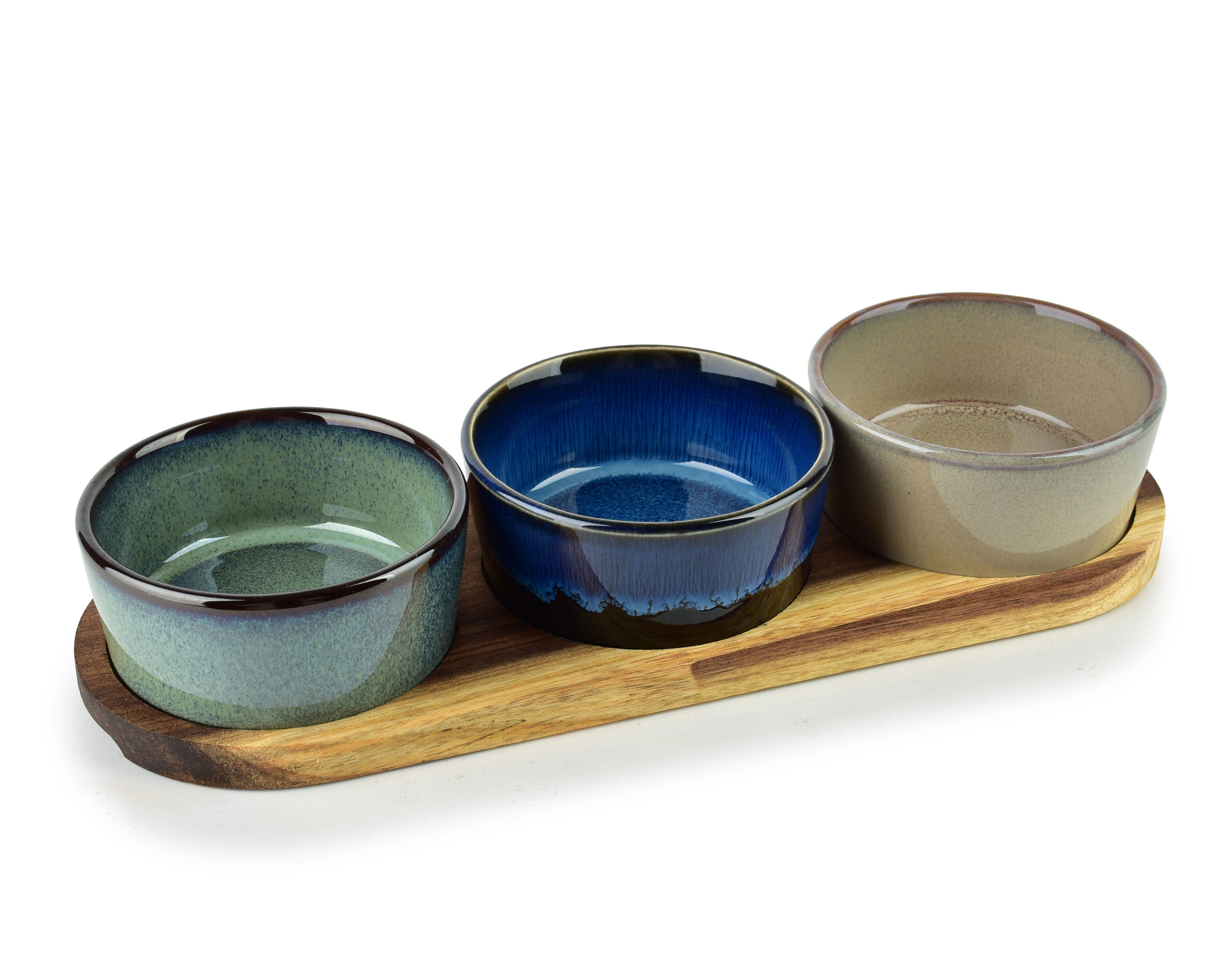 MODERN KITCHEN Deska z 3 miskami 8,5x8,5x4cm(28x9,5x1,2cm) 110ml