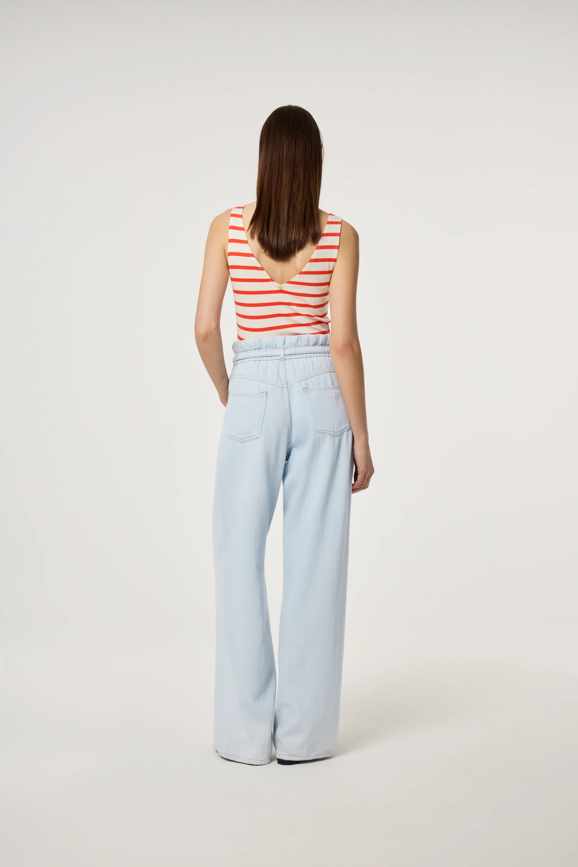 Lena Top | Cosy White/Tangerine Tango