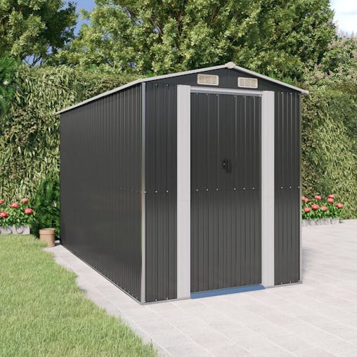 NNEVL Garden Shed Anthracite 192x357x223 cm Galvanised Steel