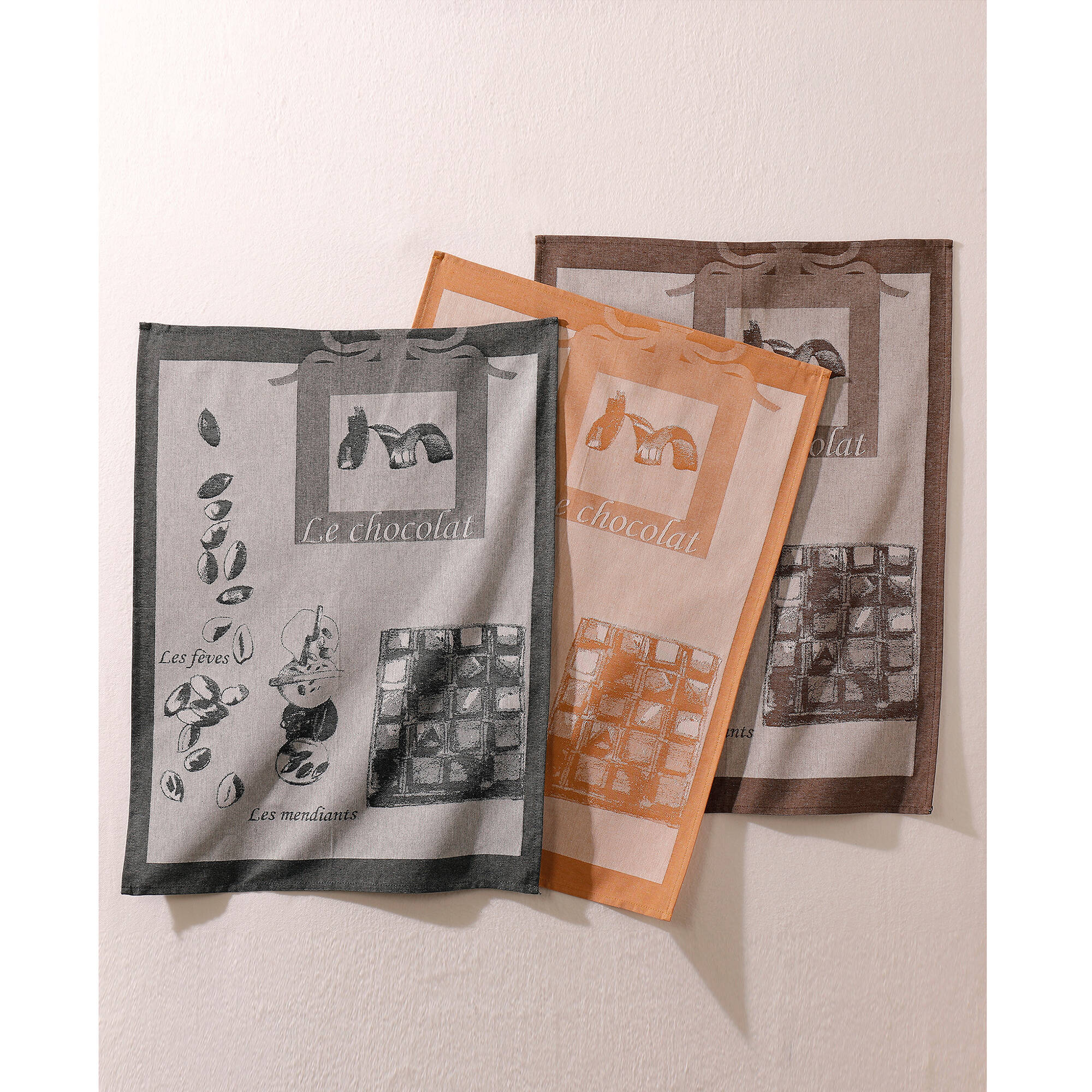 Torchon motifs gourmands &ndash; lot de 3