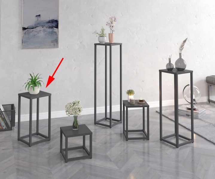 Nowoczesny Stojak Na Kwiaty 20x20x37 Loft Salon Czarny