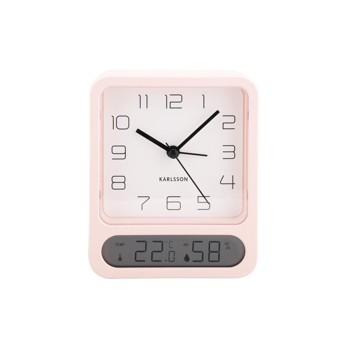 Karlsson wekker Duo - roze - 9.7x4.5x12cm