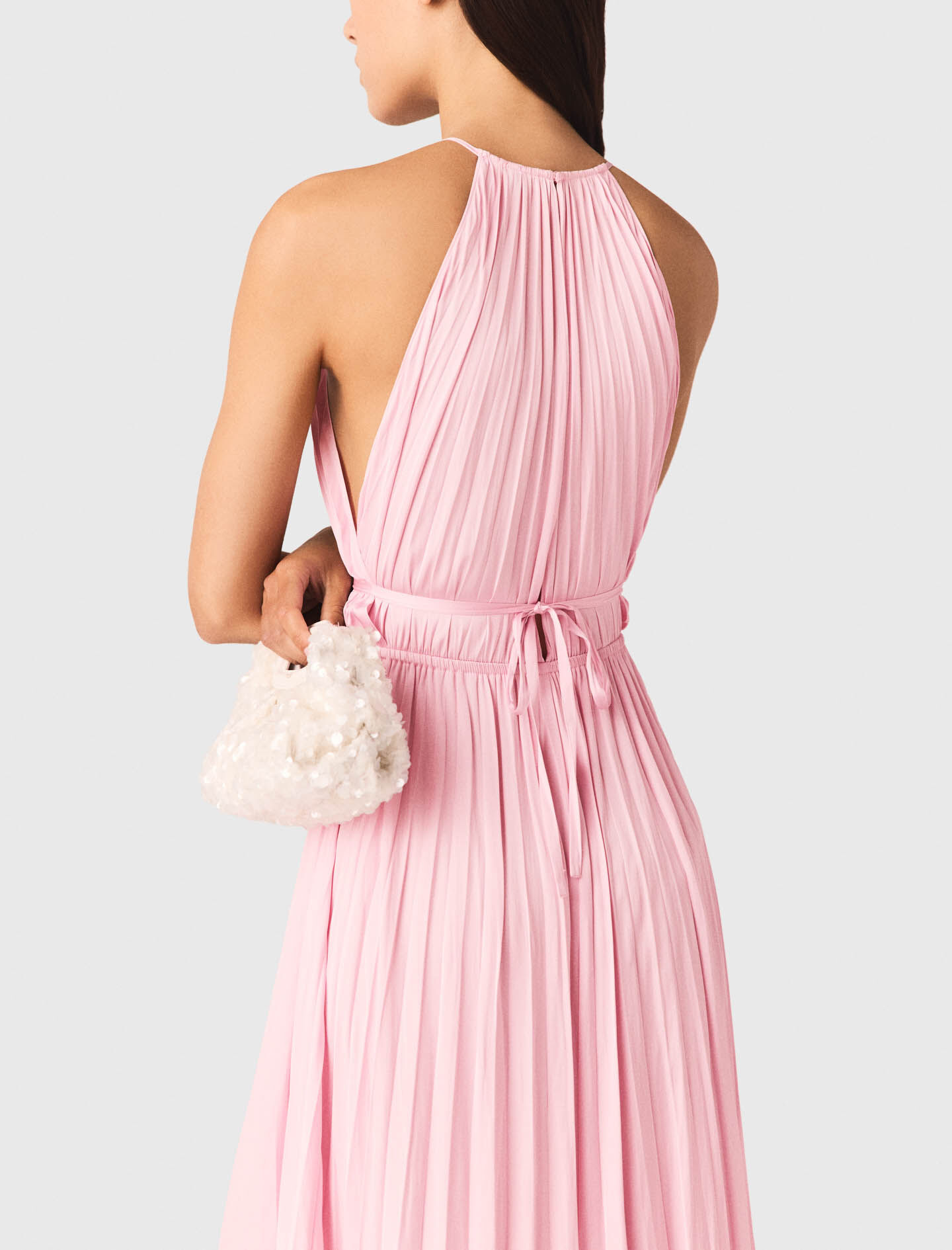 Robe longue plissée