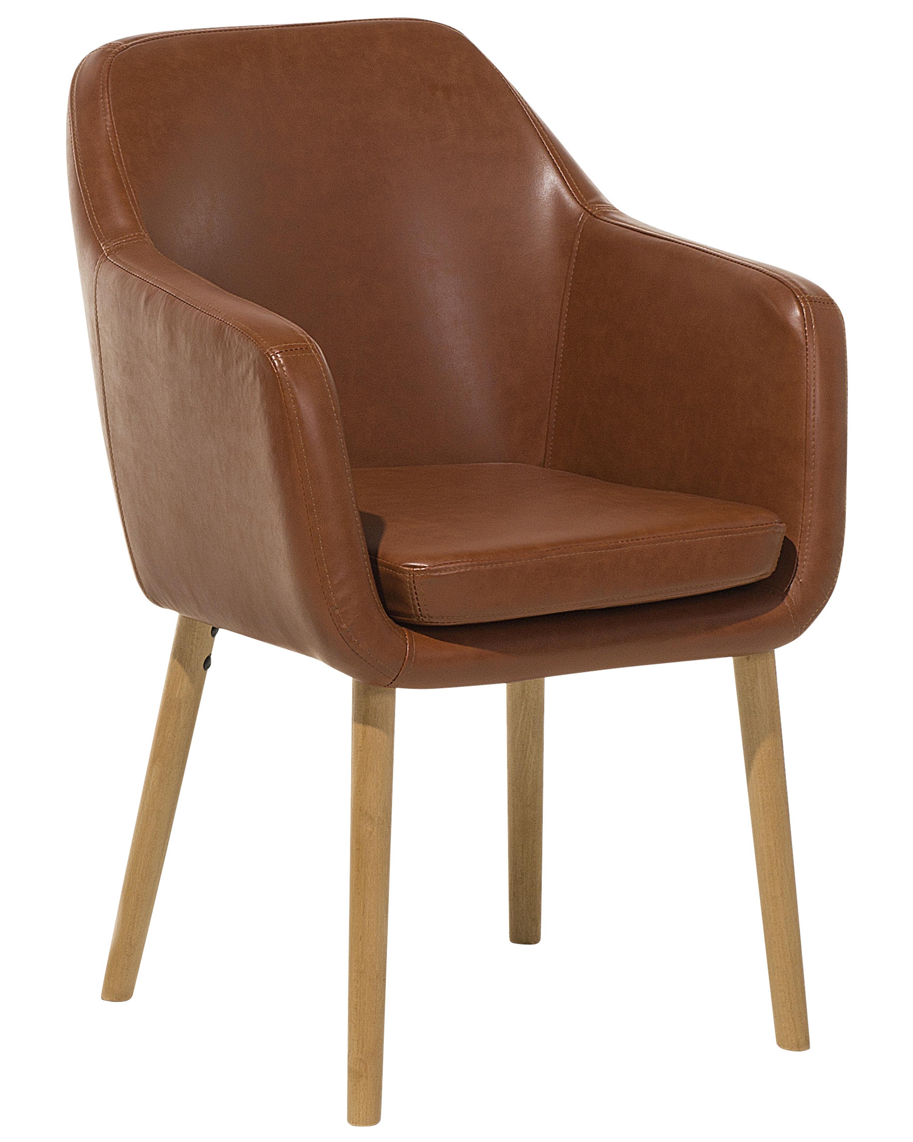Dining Chair YORKVILLE Faux Leather Golden Brown