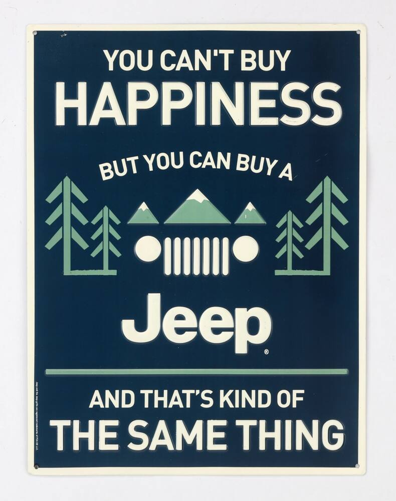 Happiness Jeep Sign