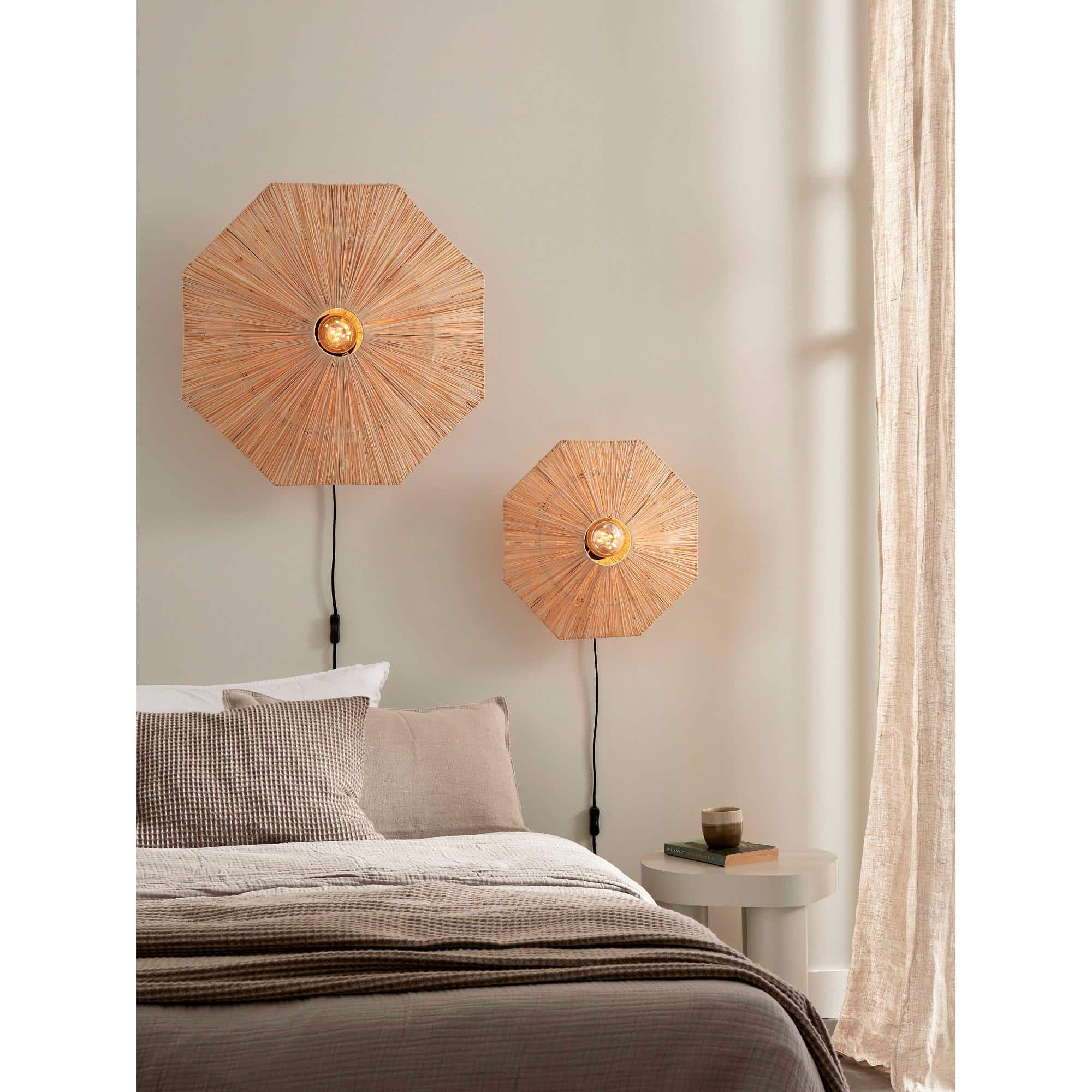 GOOD&MOJO Wandlamp Panama - Naturel - 45x7x45cm