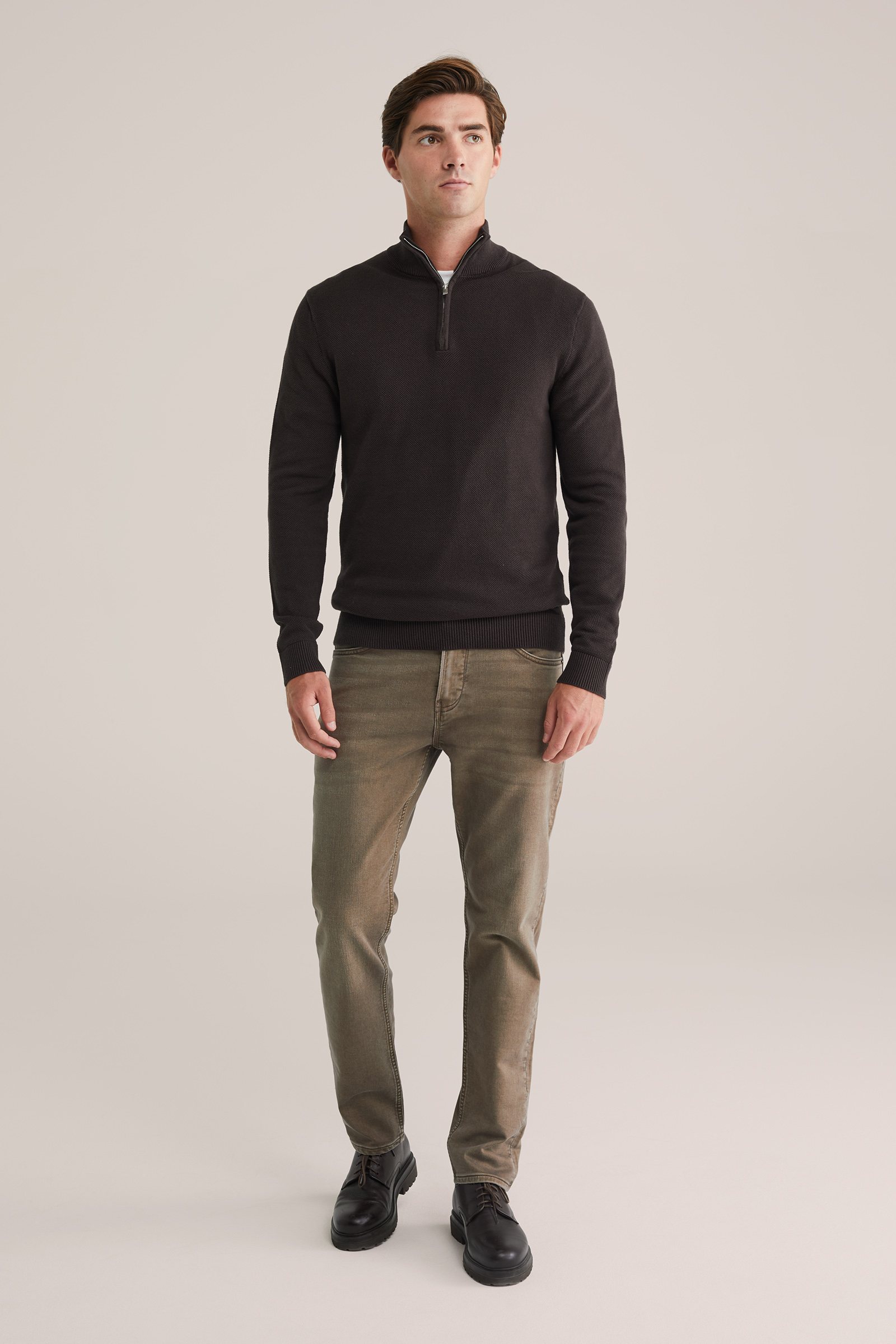 Heren Regular fit trui met quarter-zip