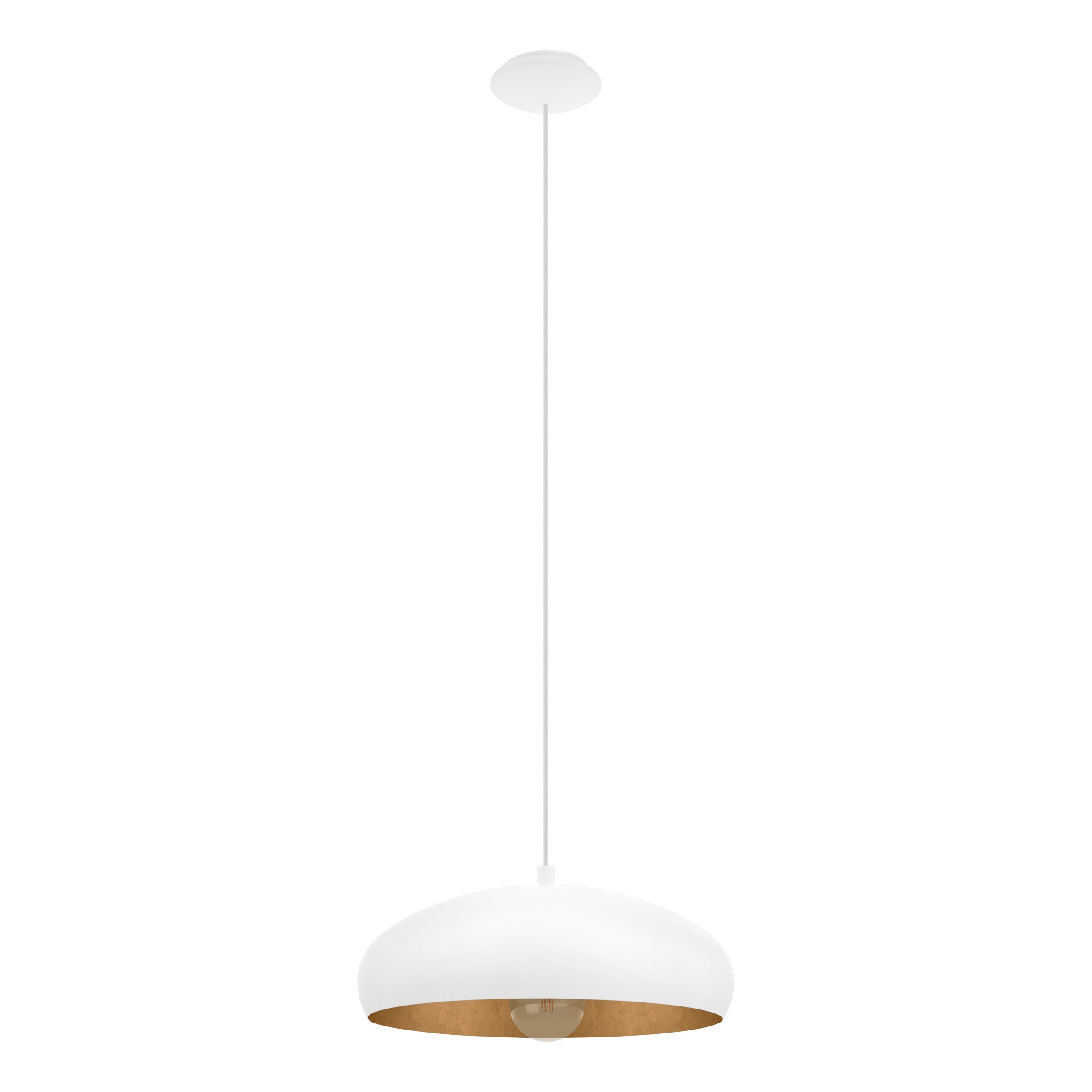 EGLO hanglamp Mogano 1 - e27 - ø 40 cm - wit/koper