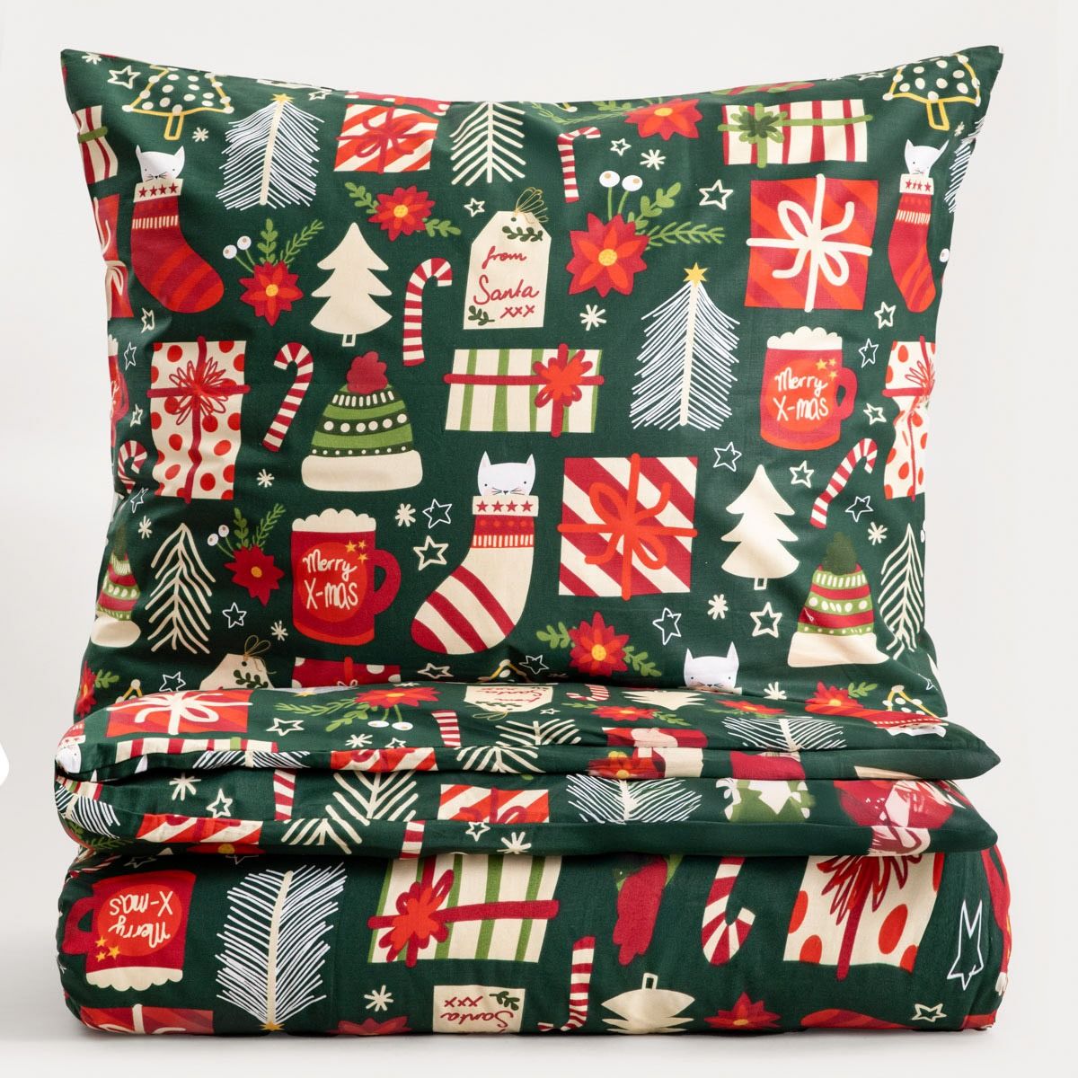 Pościel SENTE bawełniana w prezenty 135x200   1*80x80 cm