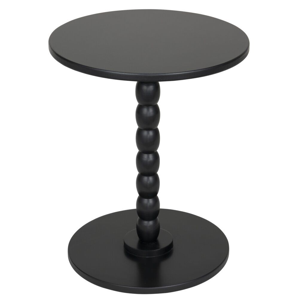 Table d'appoint ronde en bois noir Patchi Ø38xH46cm