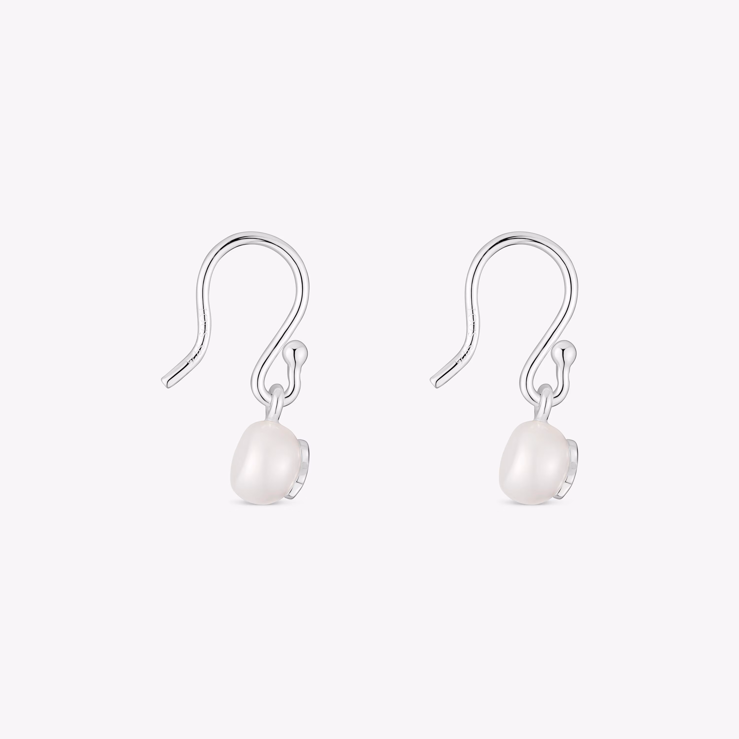 Pendientes cortos de plata y perlas cultivadas Icon Pearl
